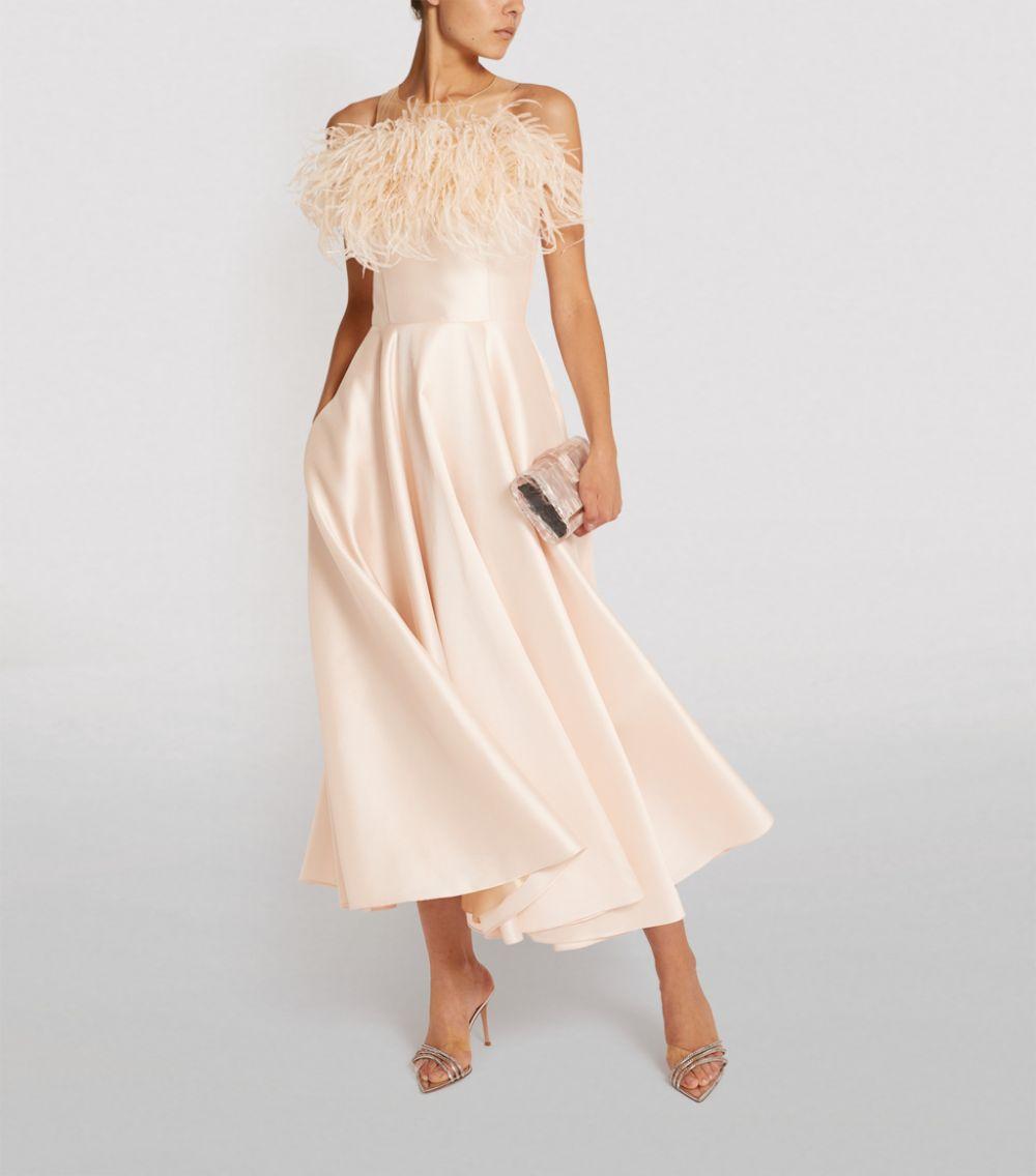 feather midi dress
