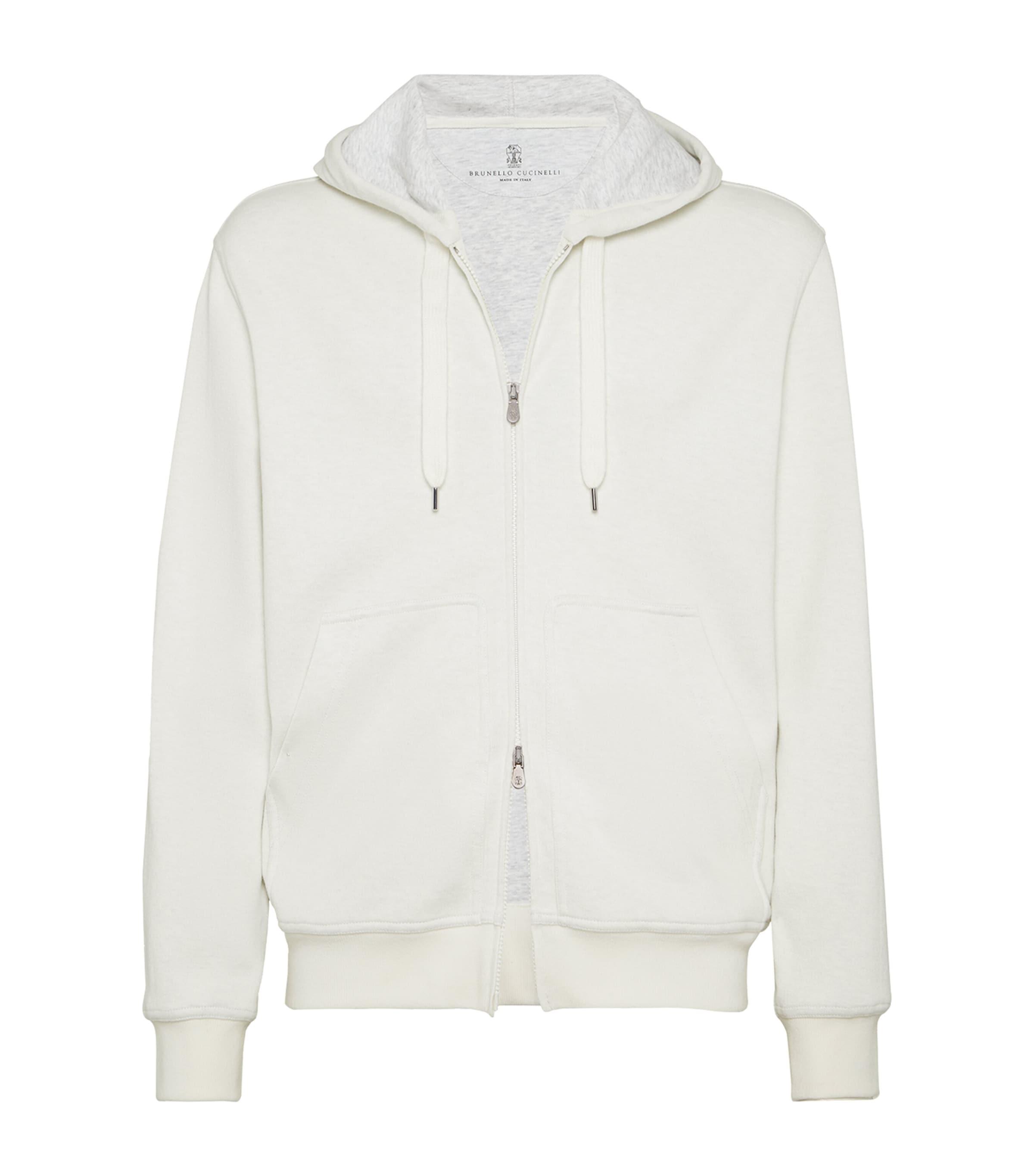 パーカー・フーディ BRUNELLO CUCINELLI Cotton fleece topwear with zip and hood Brunello Cucinelli Smooth Cotton Fleece Hooded Topwear In