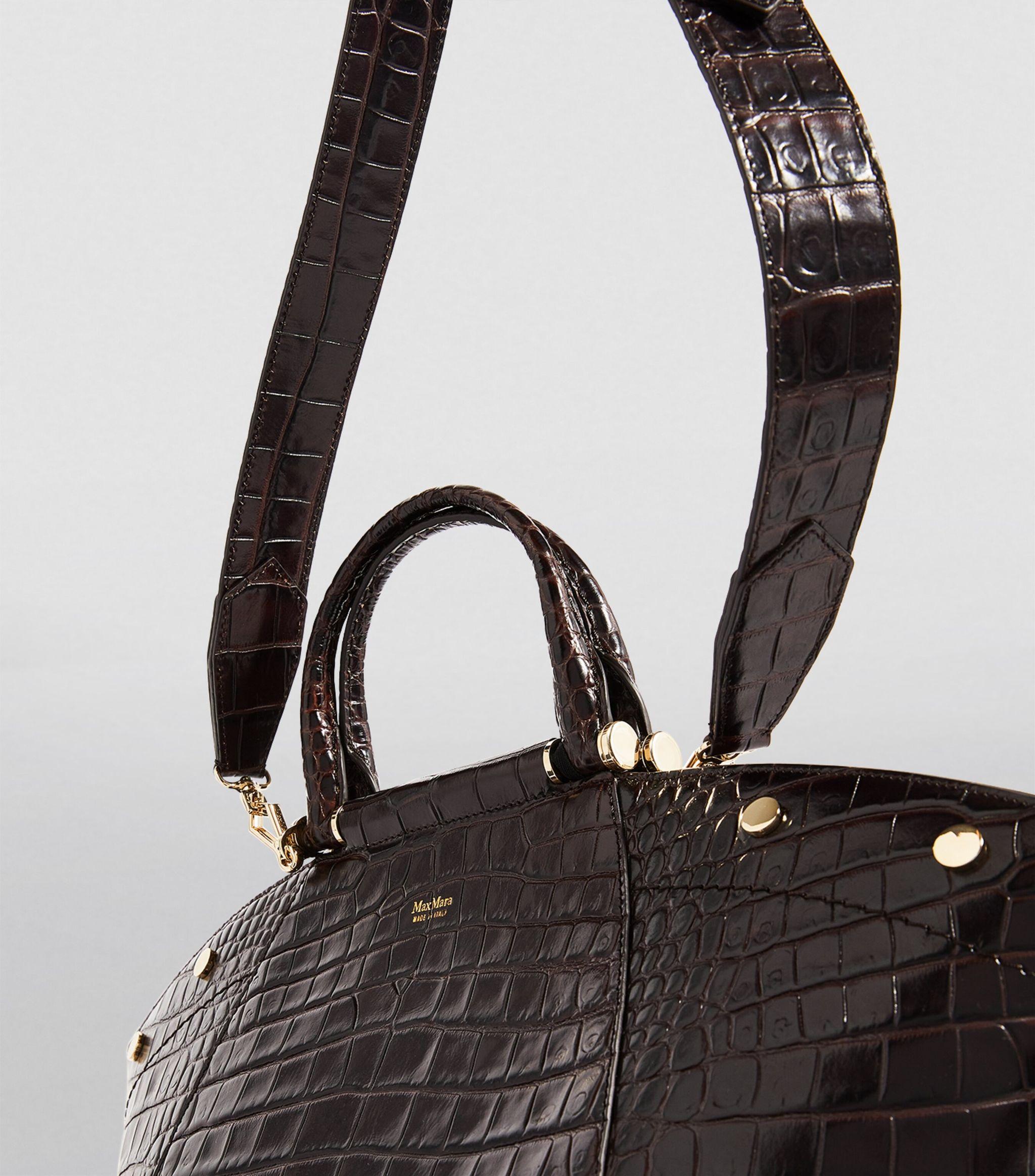 Max Mara Medium Leather Anita Tote Bag in Black | Lyst