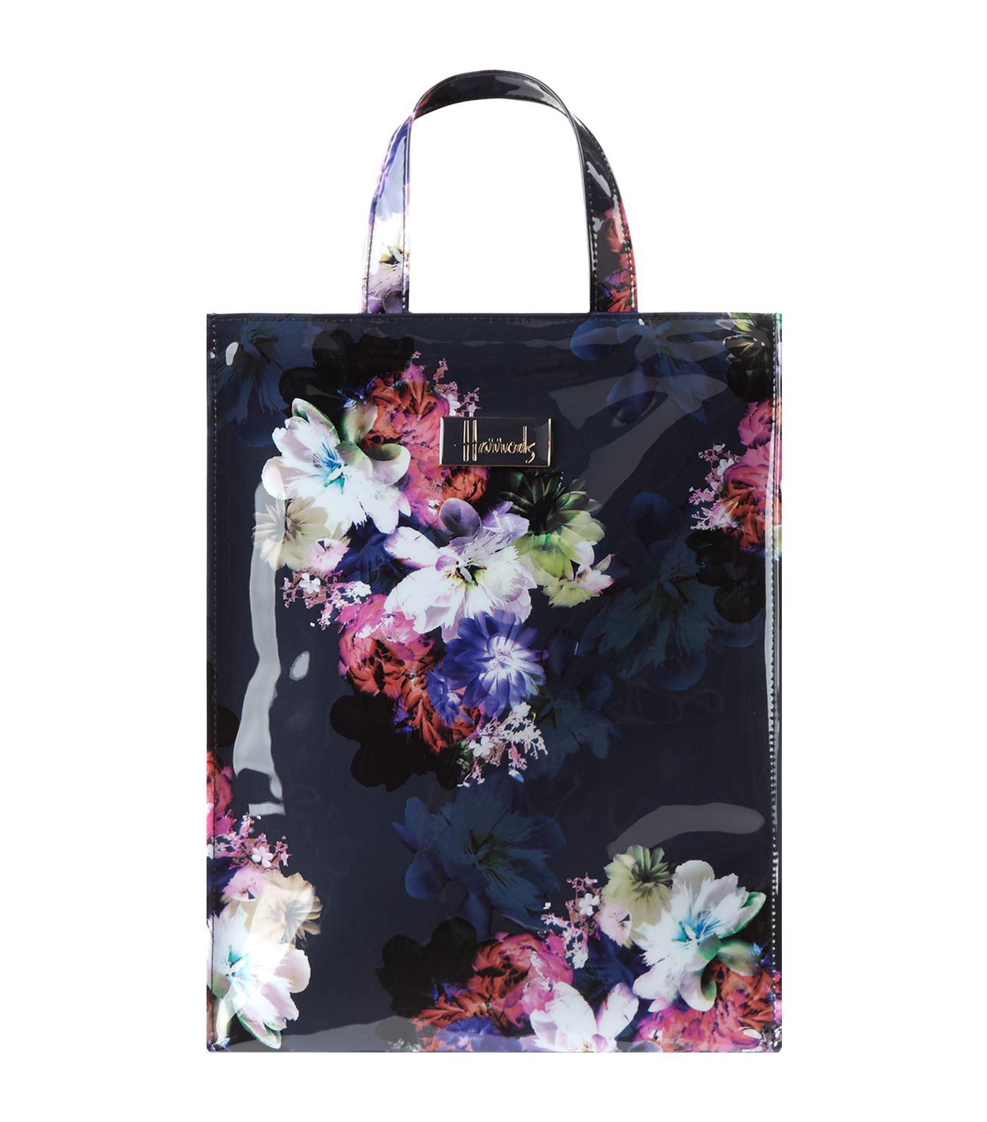 Harrods Synthetic Medium Floral Collection Shopper Bag in Navy (Blue ...