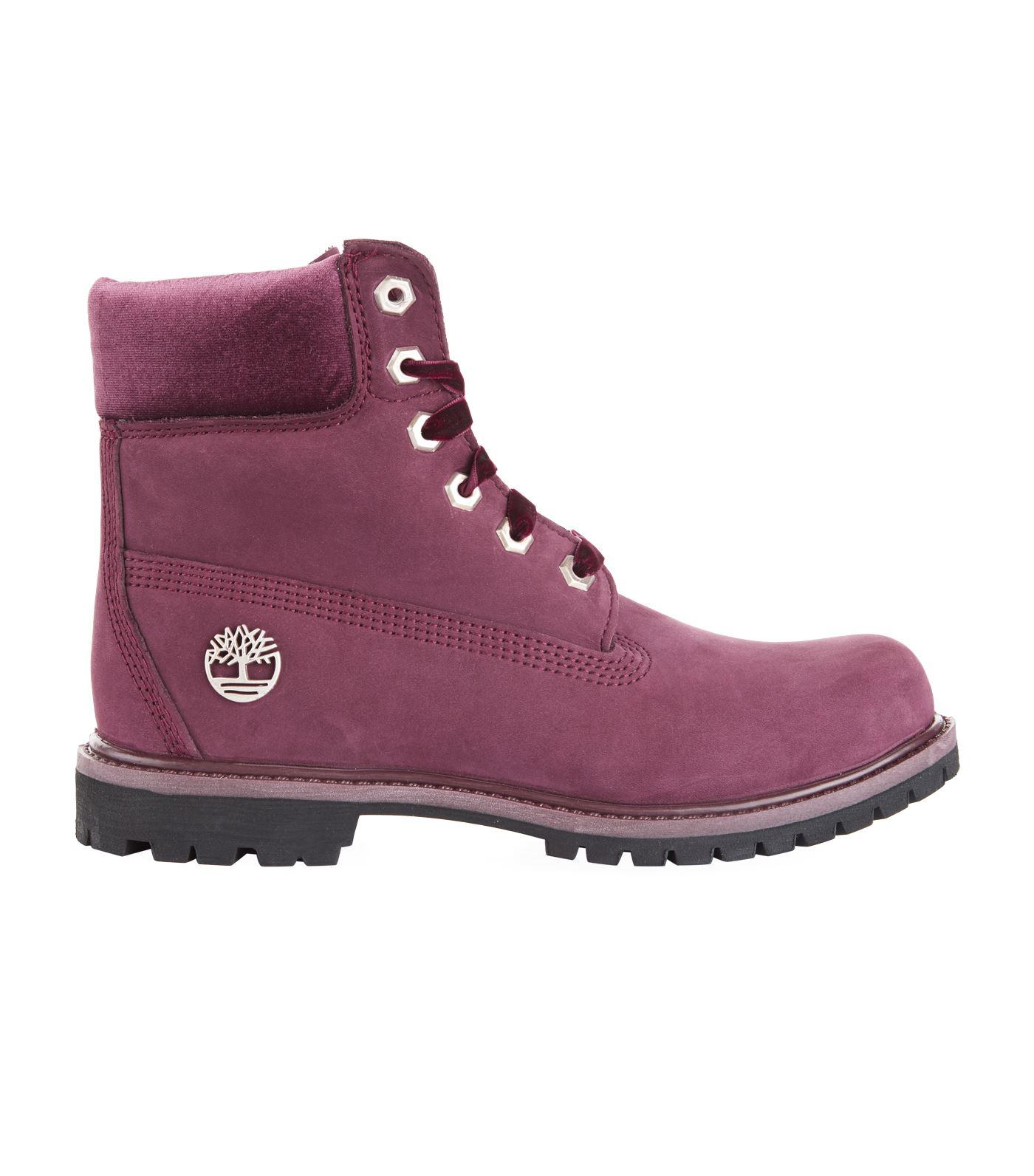 Timberland 6-inch Premium Velvet Boots in Purple | Lyst