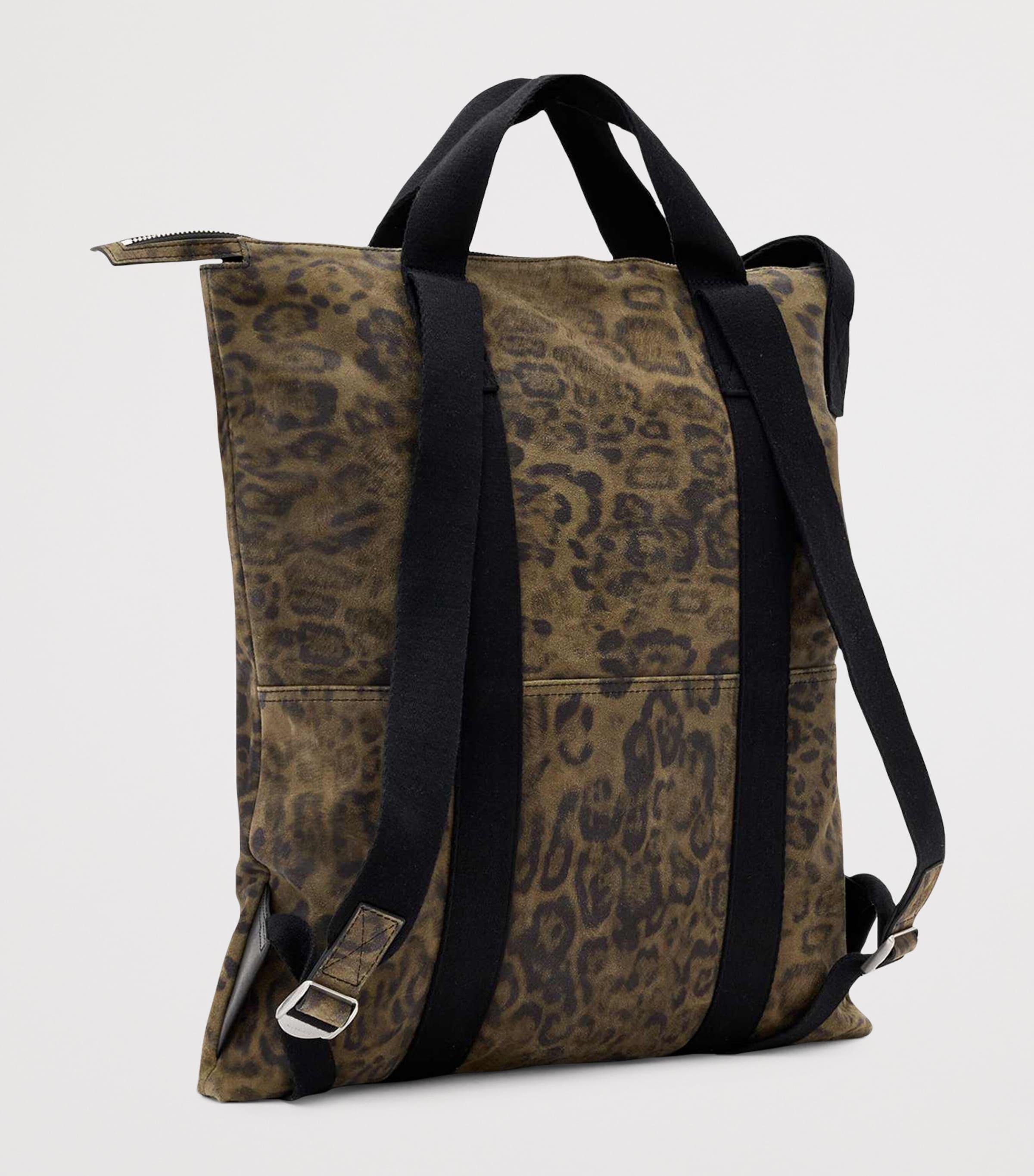 All Saints Leopard Print Backpack - Black and Brown Leopard Backpack, Animal Print Cheetah Brown Men Women Kids  main image 3