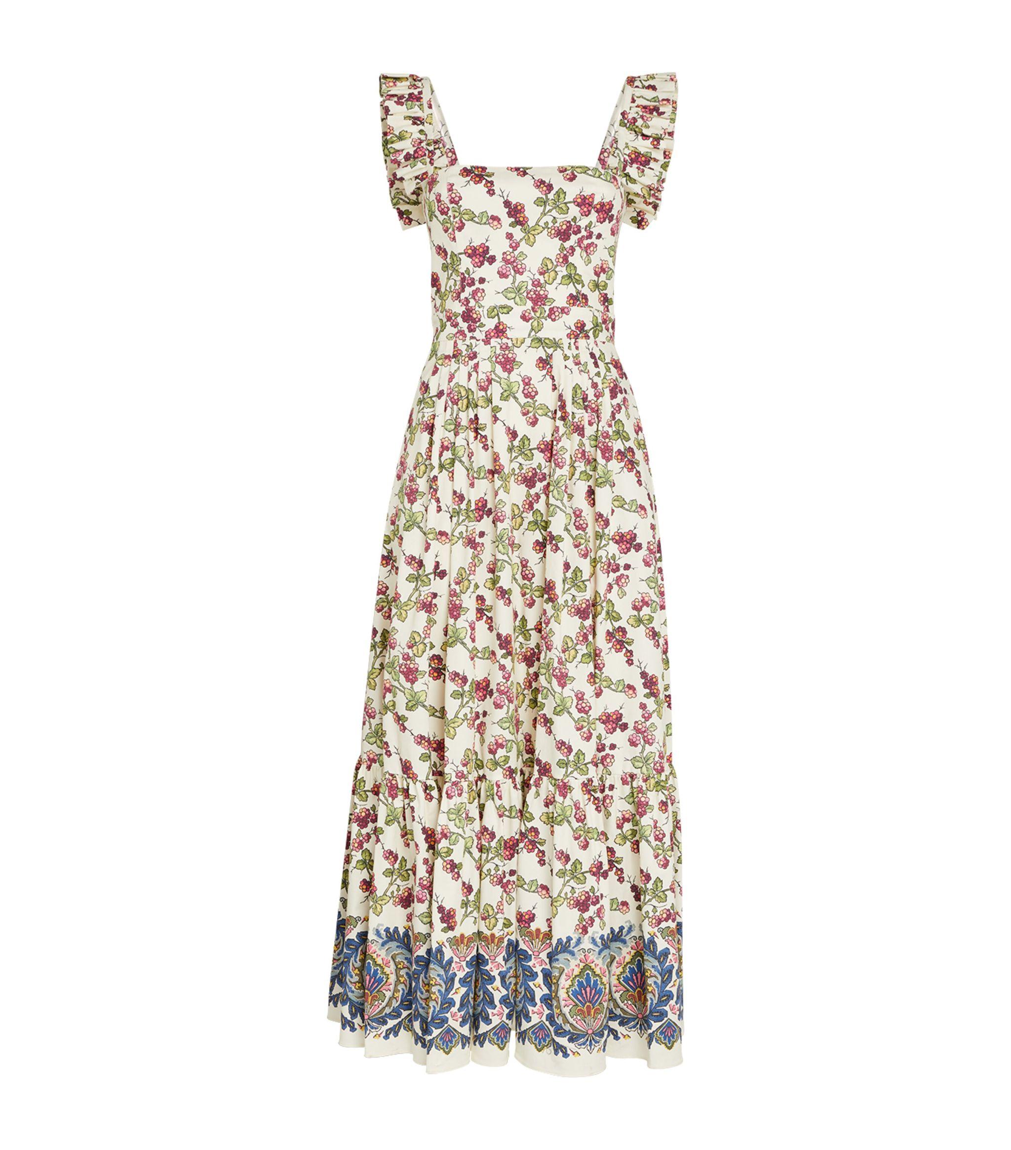 Etro Berry Print Maxi Dress in White | Lyst