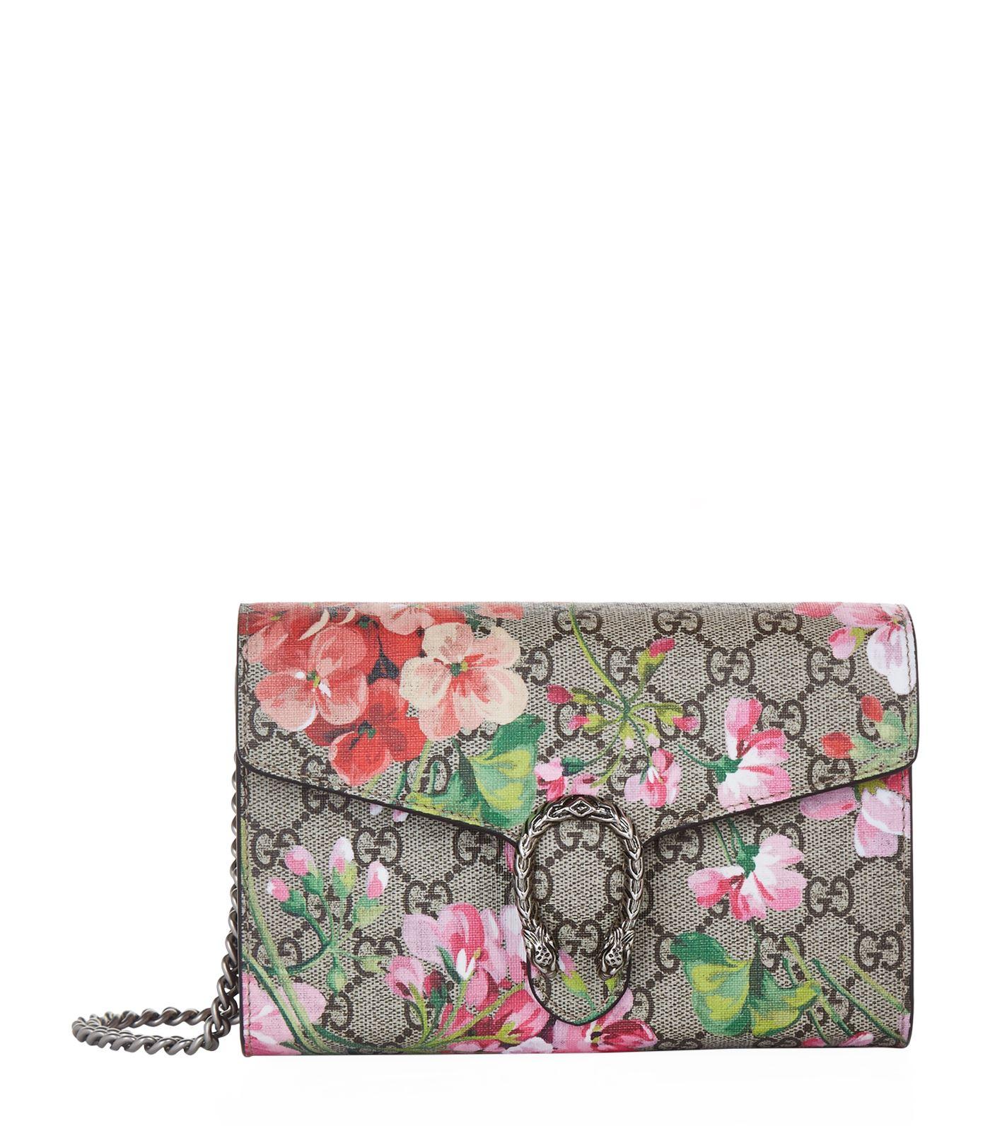 dionysus blooms print mini chain bolsa