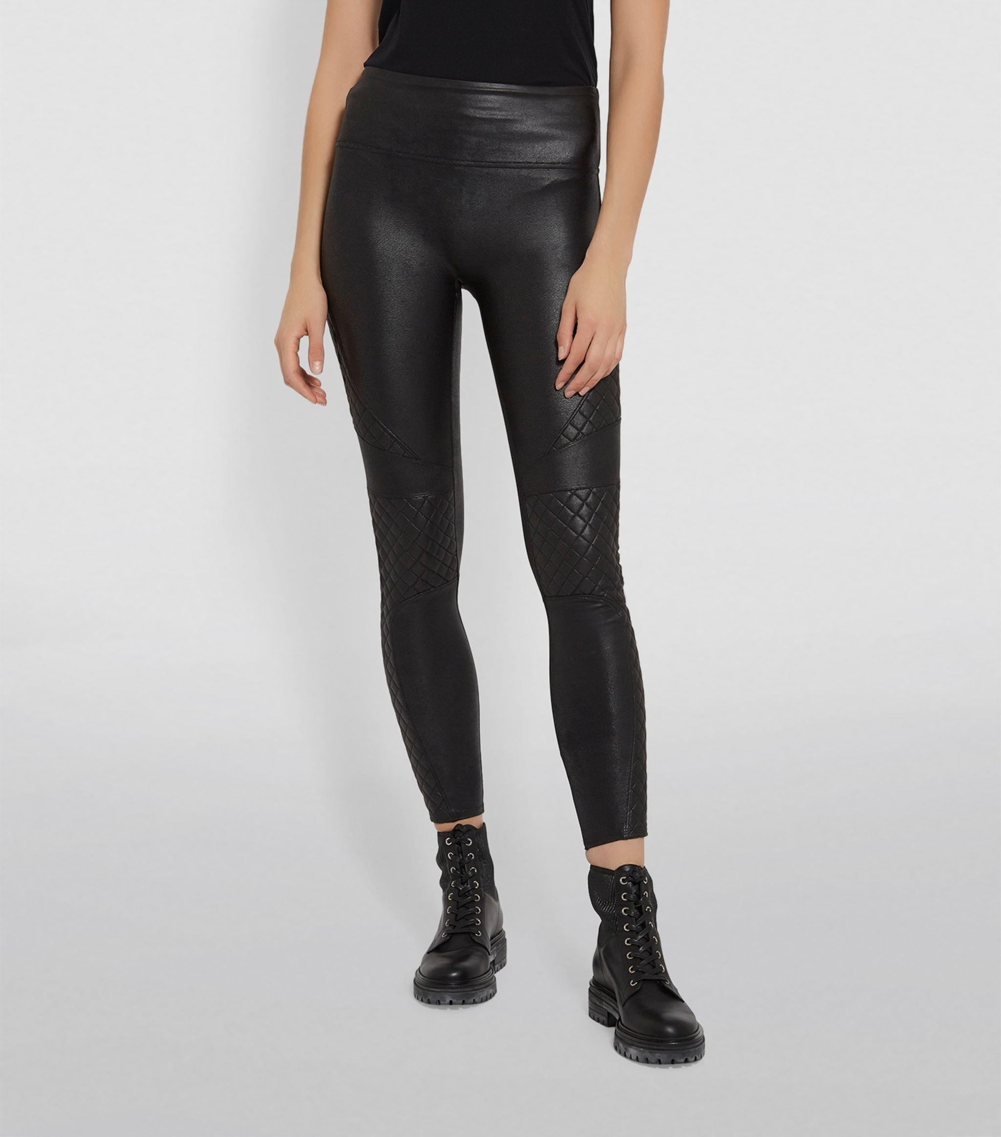 Spanx Faux Leather Quilted Leggings in Black