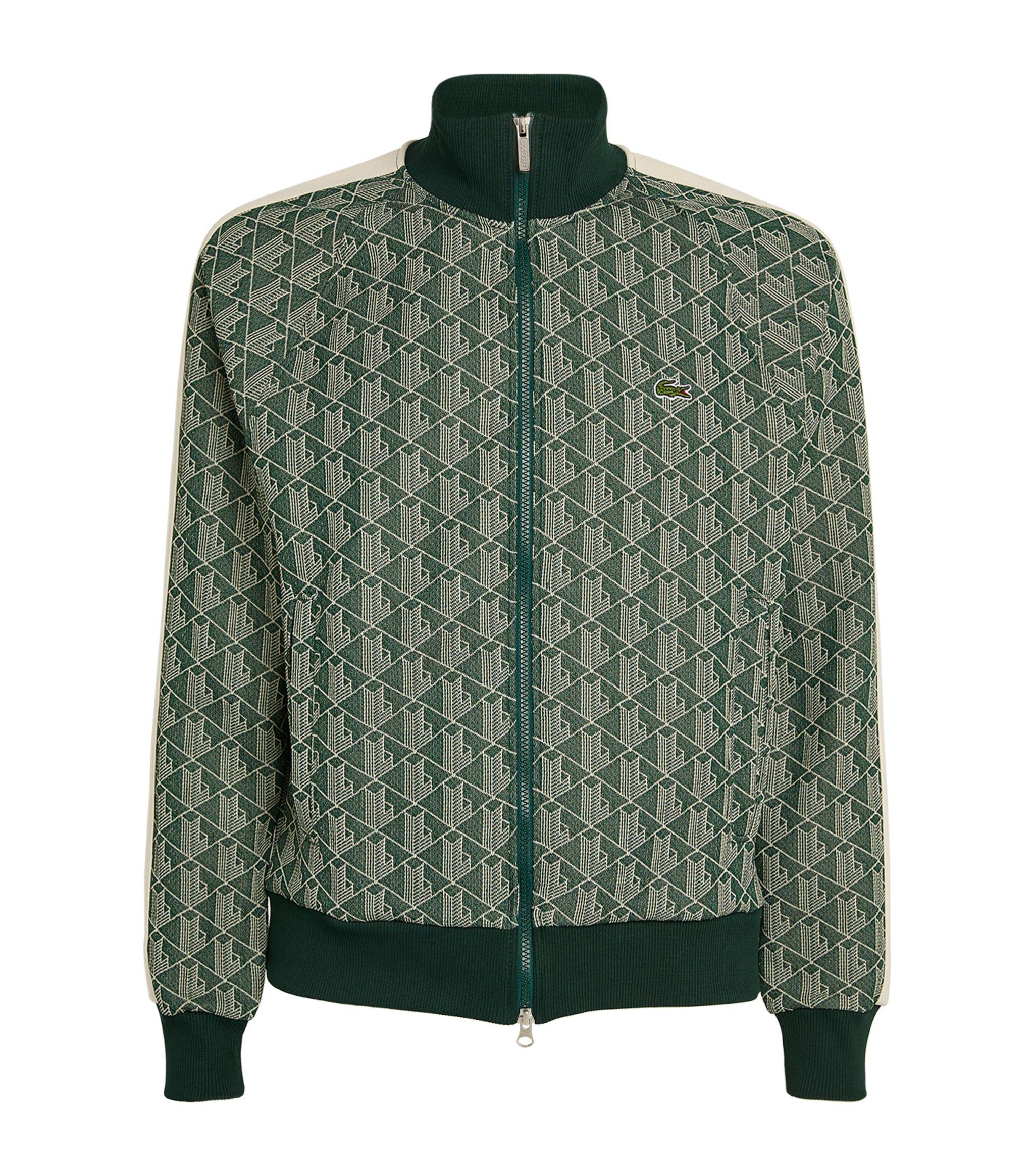 トップス LACOSTE Monogram Jacquard Track Jacket Lacoste Monogram Jacquard Track Jacket in Green for Men