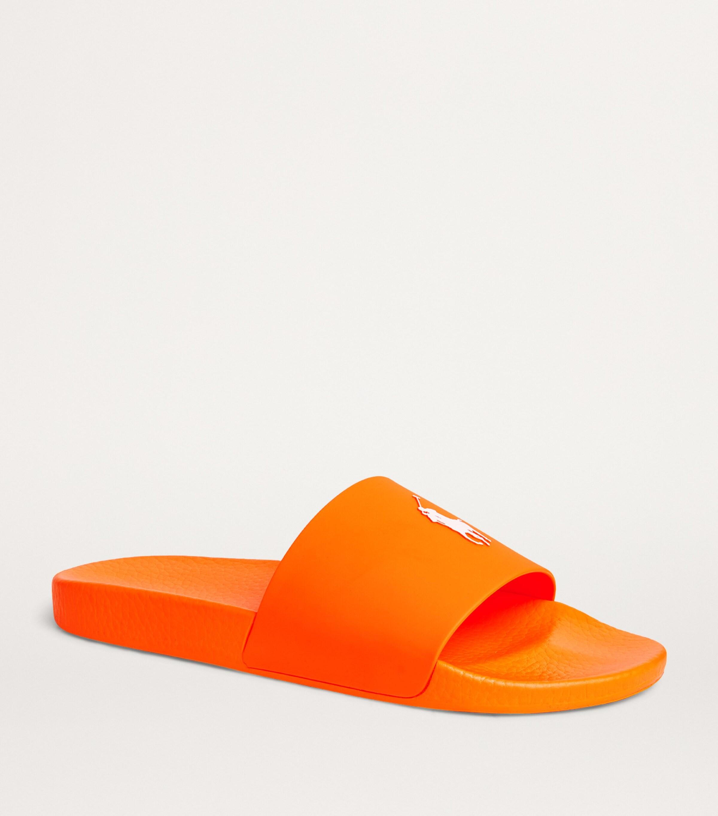 Polo by Ralph Lauren Olive Green Slide Sandals with Orange Pony Polo Ralph Lauren Polo Pony Slides in Orange for Men | Lyst main image 3