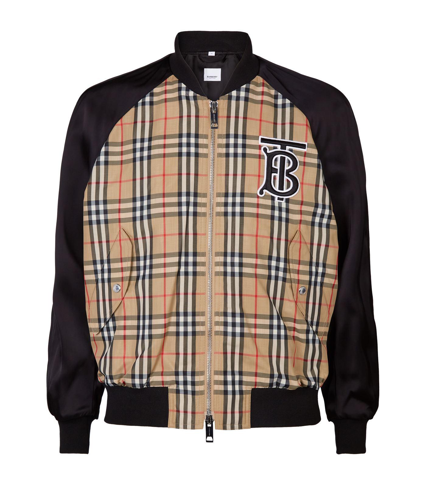 burberry check bomber jacket