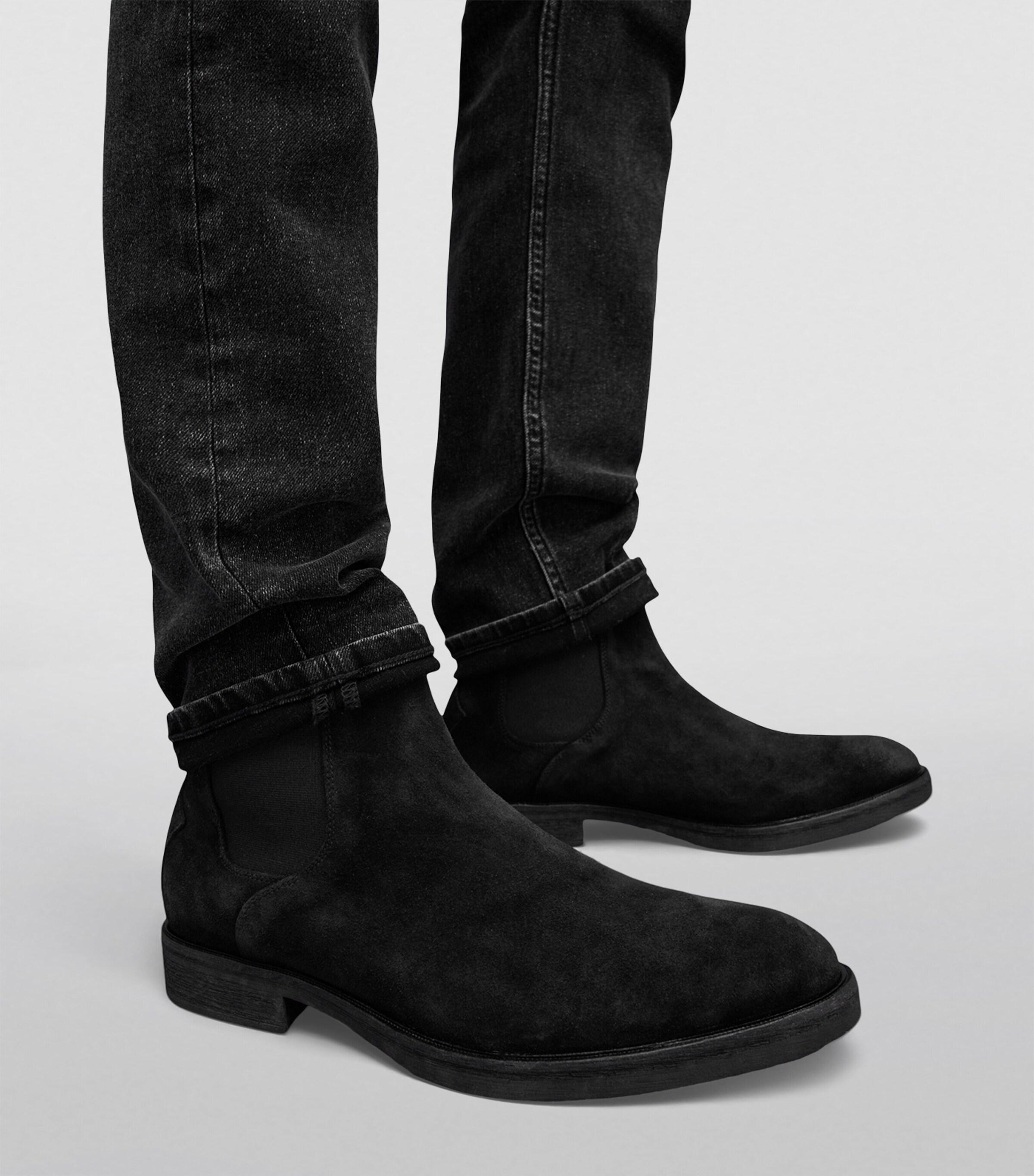 AllSaints Suede Creed Chelsea Boots in Black for Men | Lyst