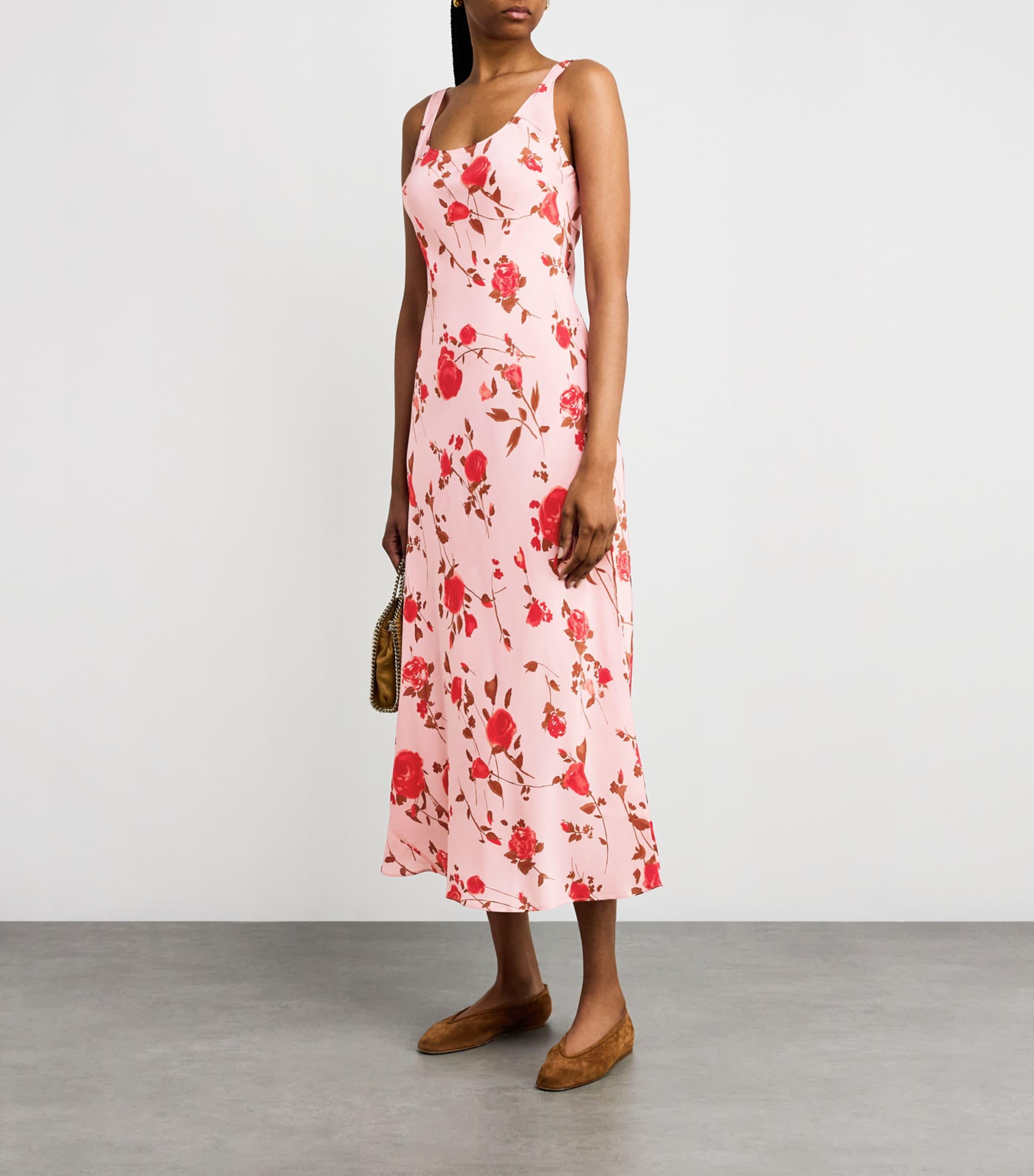 rixo bondi silk midi dress Bondi Silk Midi Dress in Purple Ikat Bloom Lilac