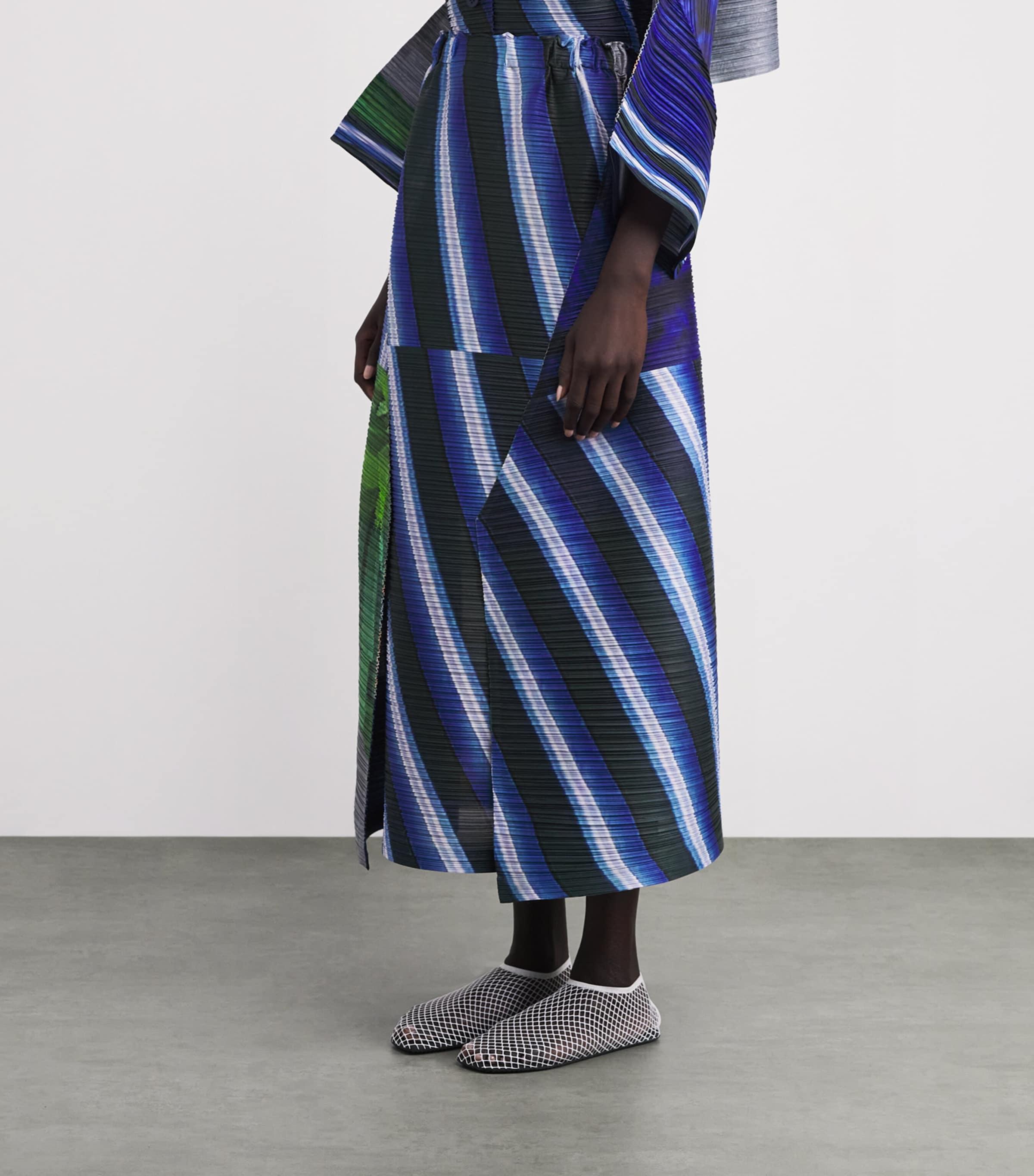 Pleats Please Issey Miyake City Collage Midi Skirt in Blue | Lyst