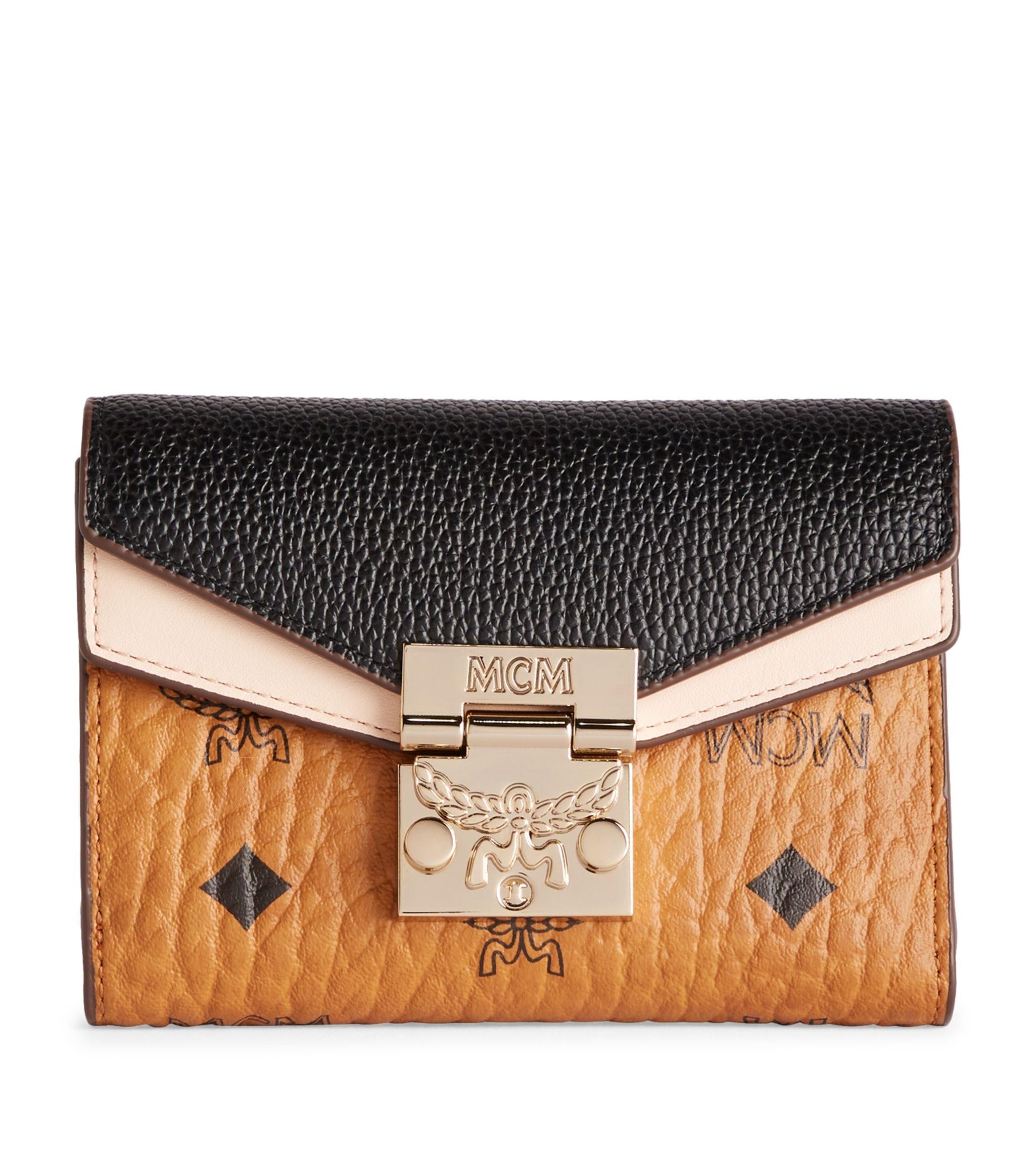 MCM Leather Patricia Visetos Flap Wallet in Black Save 7 Lyst