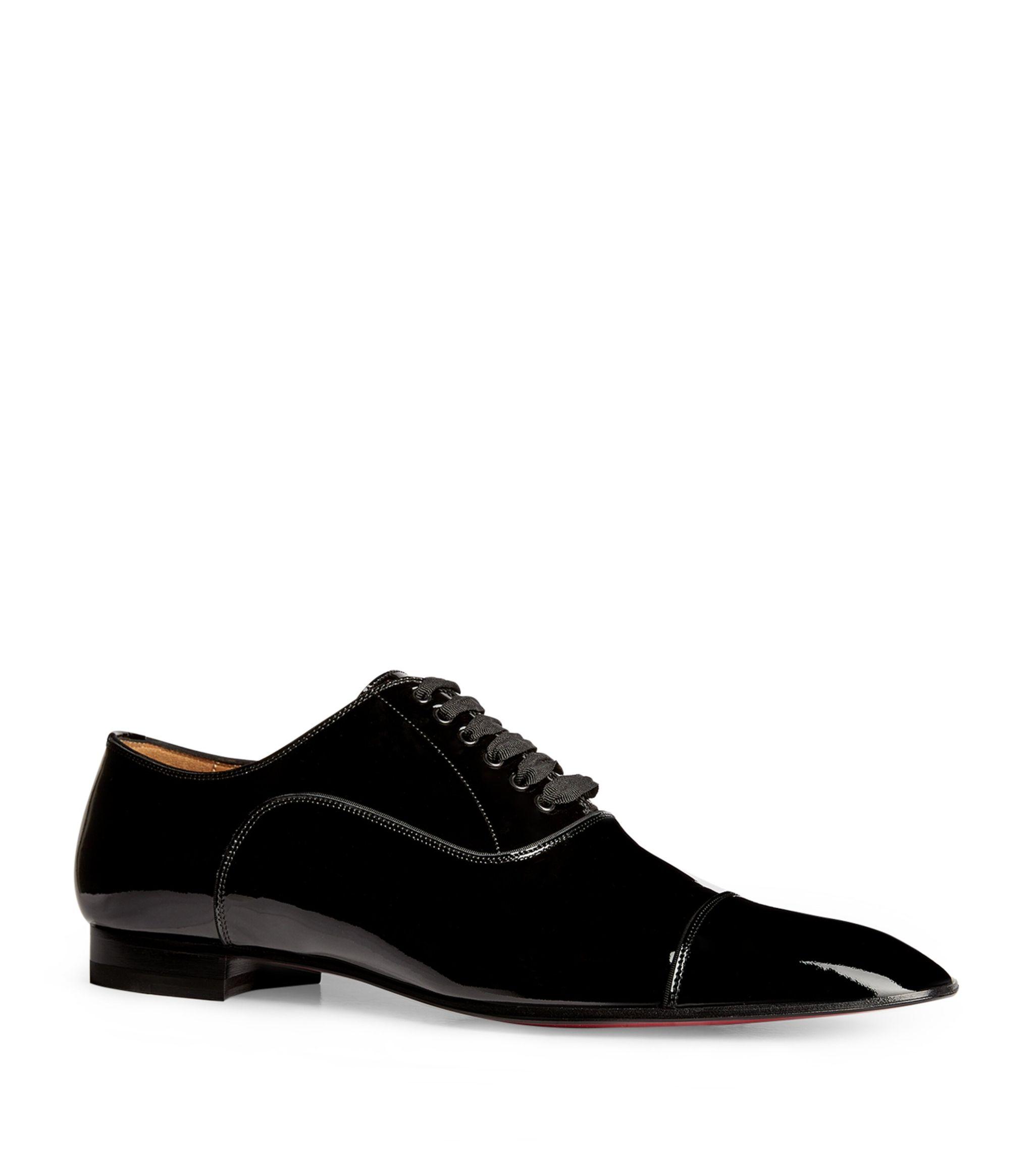 Christian Louboutin Greggo Patent Leather Oxford Shoes in Black for Men |  Lyst