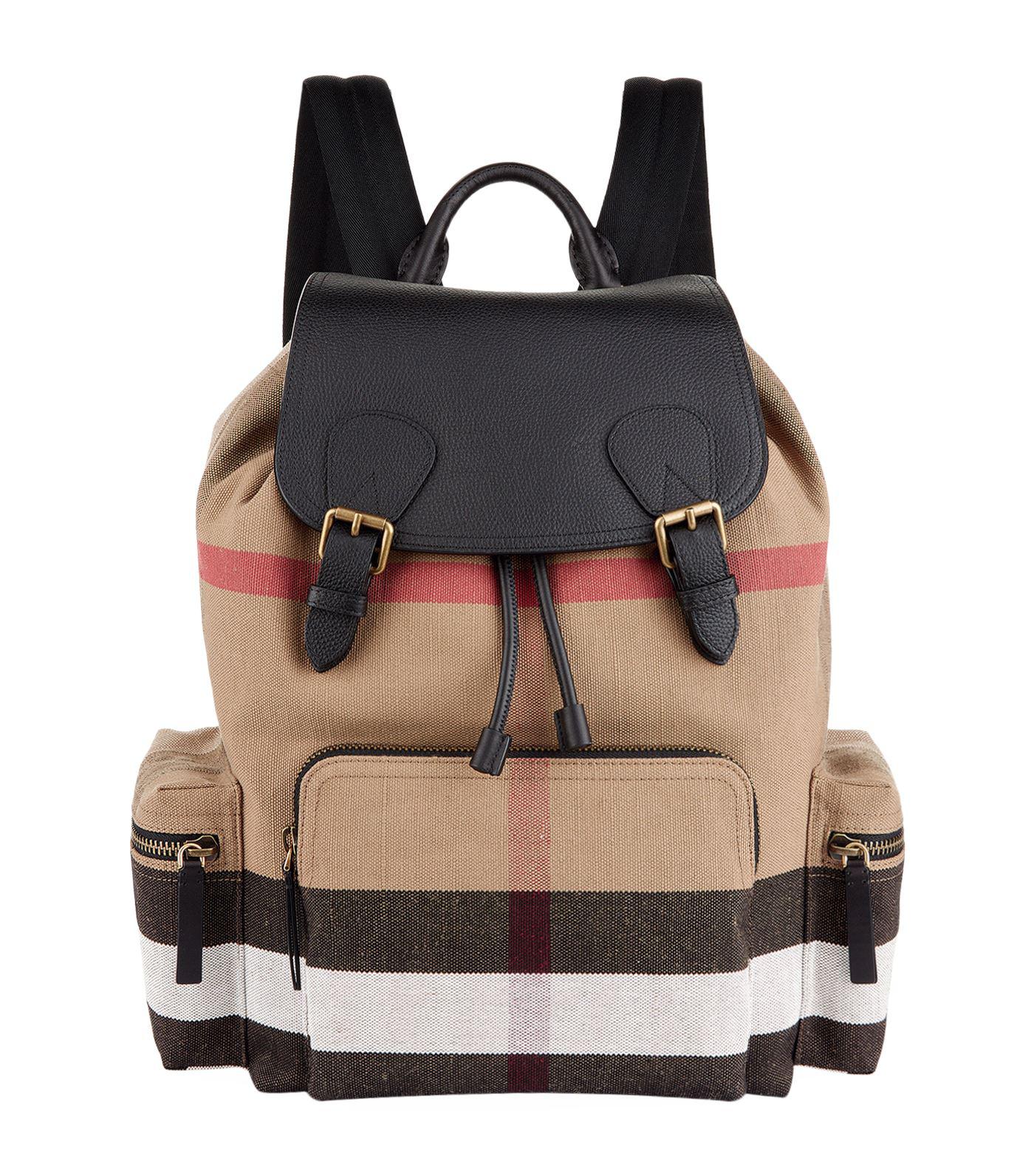Burberry Large Canvas Check Backpack | Lyst