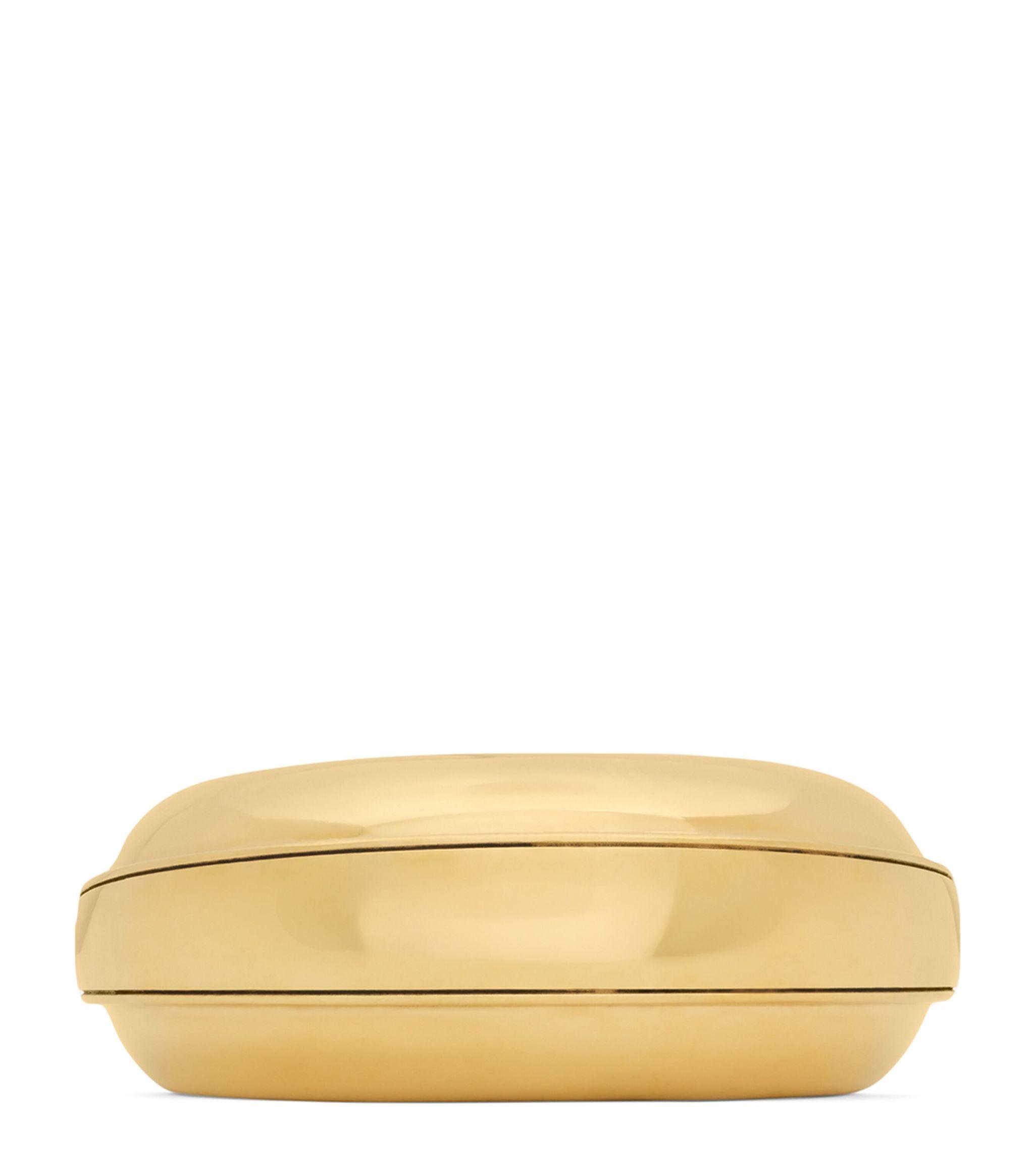 Saint Laurent logo-engraved round cuff - Gold