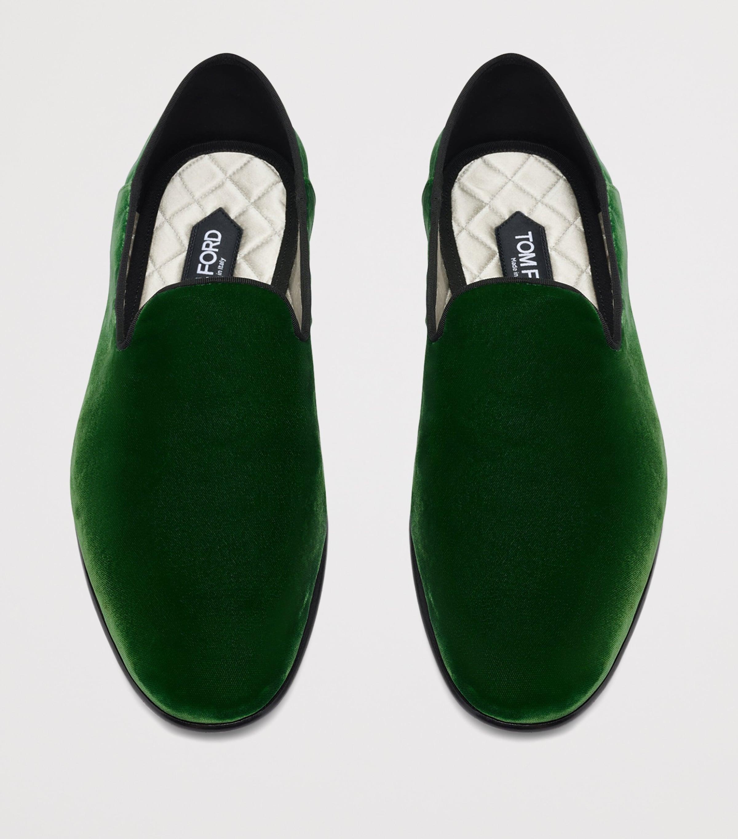 Tom Ford Velvet Loafers in Green for Men