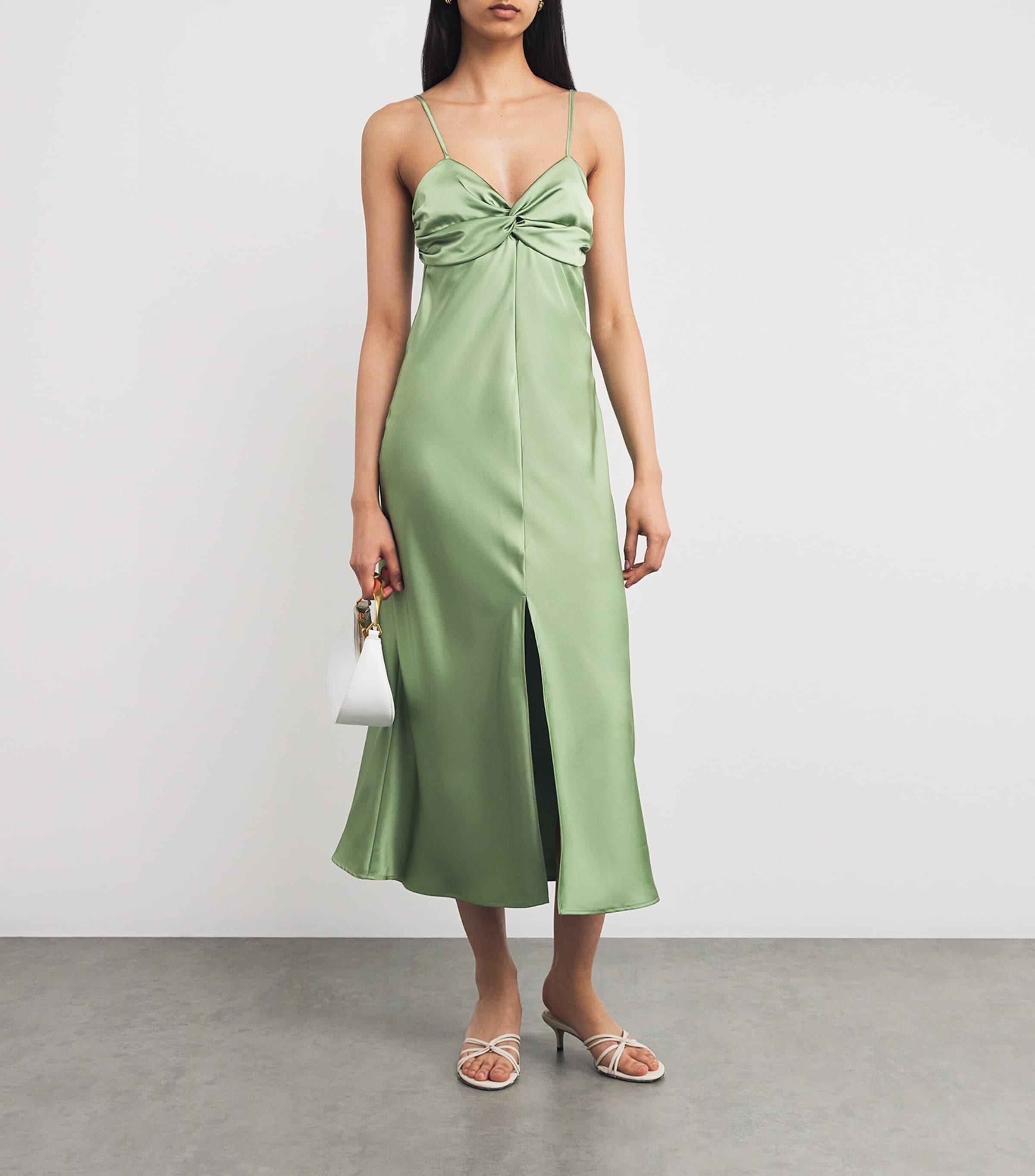 claudie pierlot green dress Custom Made Backless V-Neck Fishtail Floor-Length Bridesmaid Dress