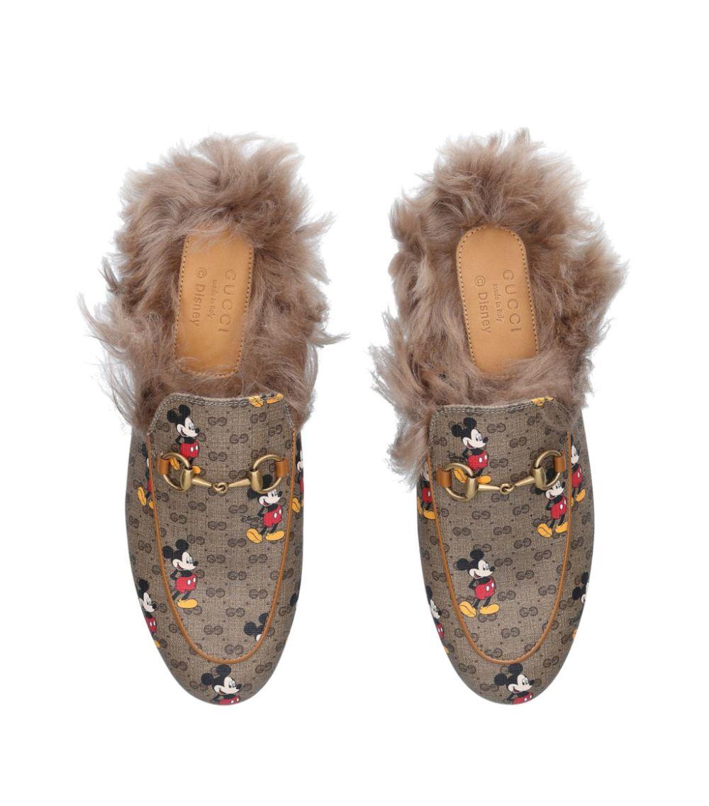 Gucci Canvas X Disney Princetown Mickey Mouse Slippers Lyst