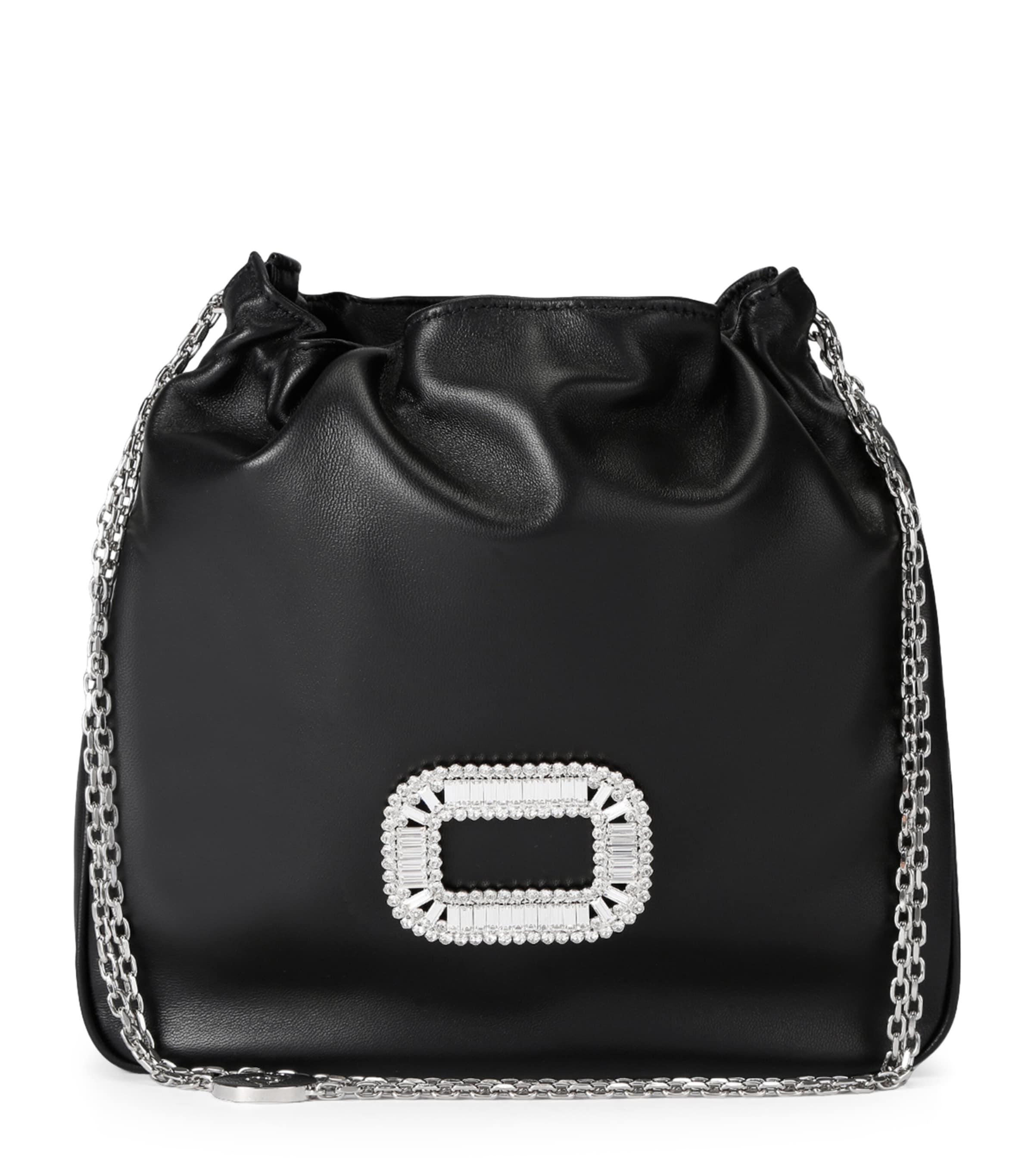 ショルダーバッグ・ポシェット Roger Vivier Mini Pilgrim Black Leather Bag Pilgrim Mini Bag in leather Black Woman RBWABDK0100YDRPZB999