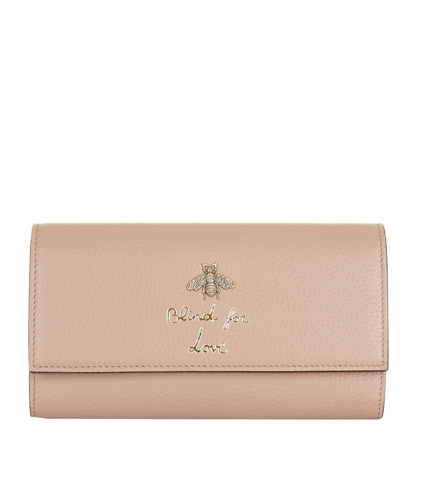 Gucci Blind For Love Bee Wallet in White | Lyst