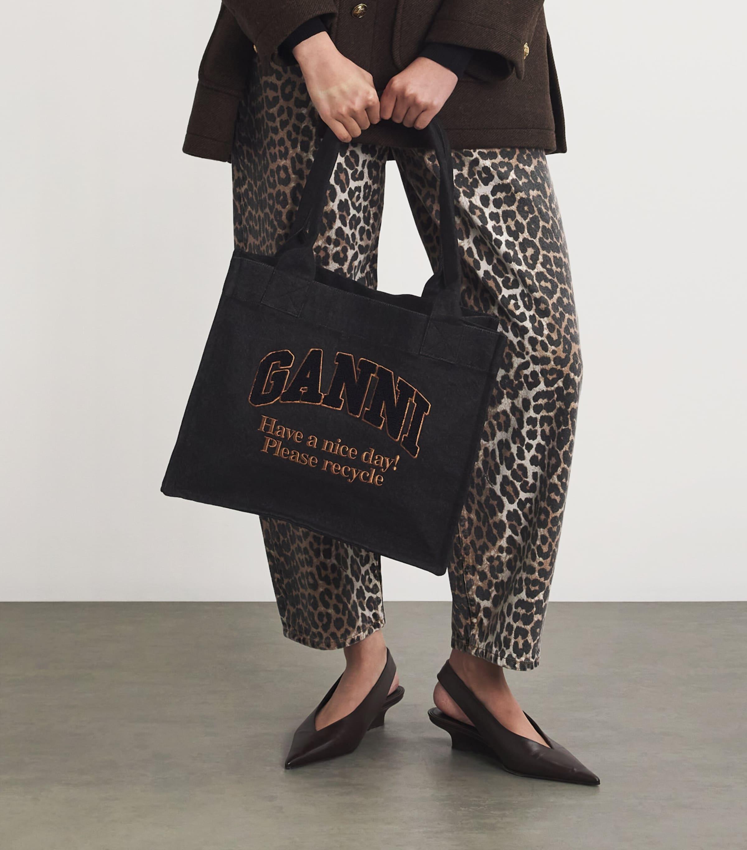 Ganni Large Easy Shopper Bag in Black | Lyst