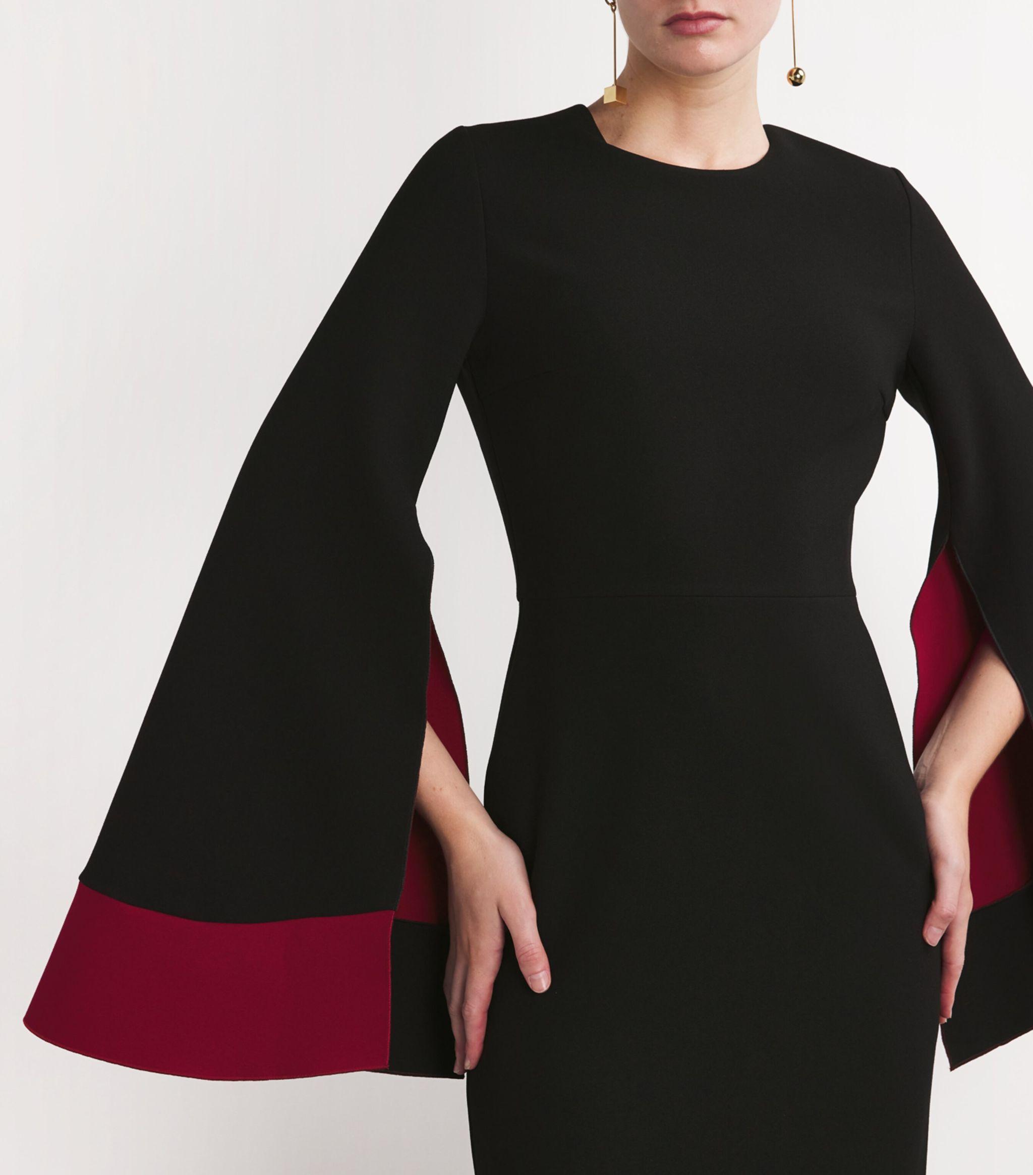 ROKSANDA Split-Sleeve Zimara Midi Dress in Black | Lyst