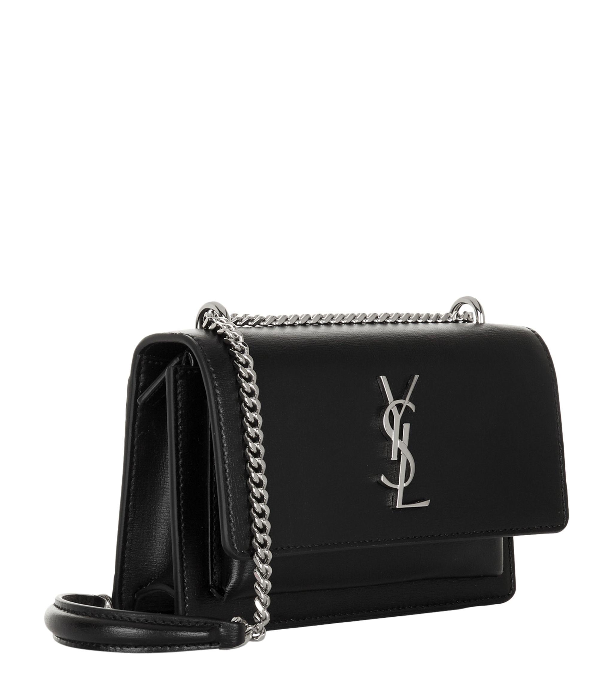 Saint Laurent Mini Sunset Shoulder Bag in Natural