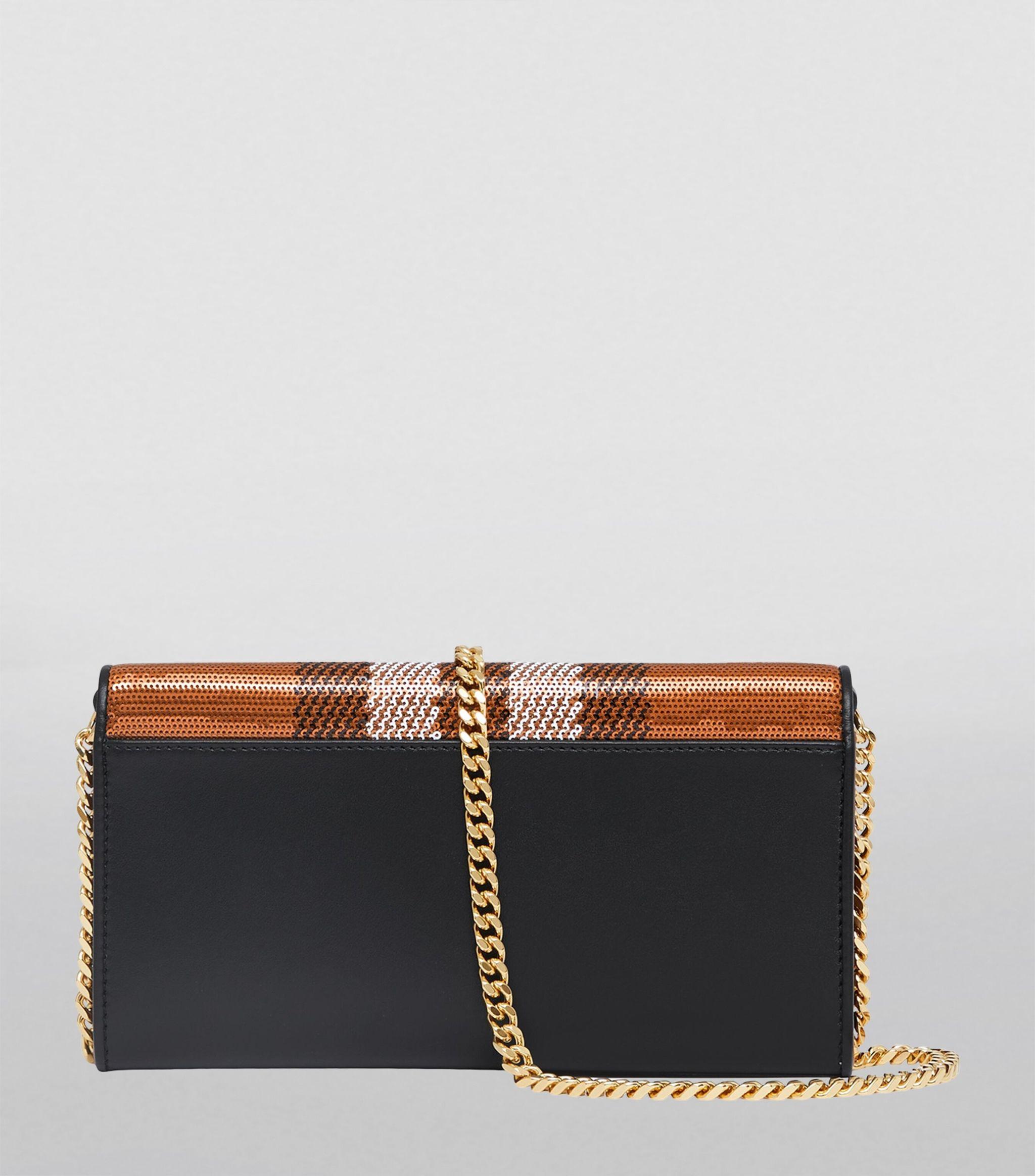 Burberry Sequin Lola Wallet On Chain in Brown | Lyst UK