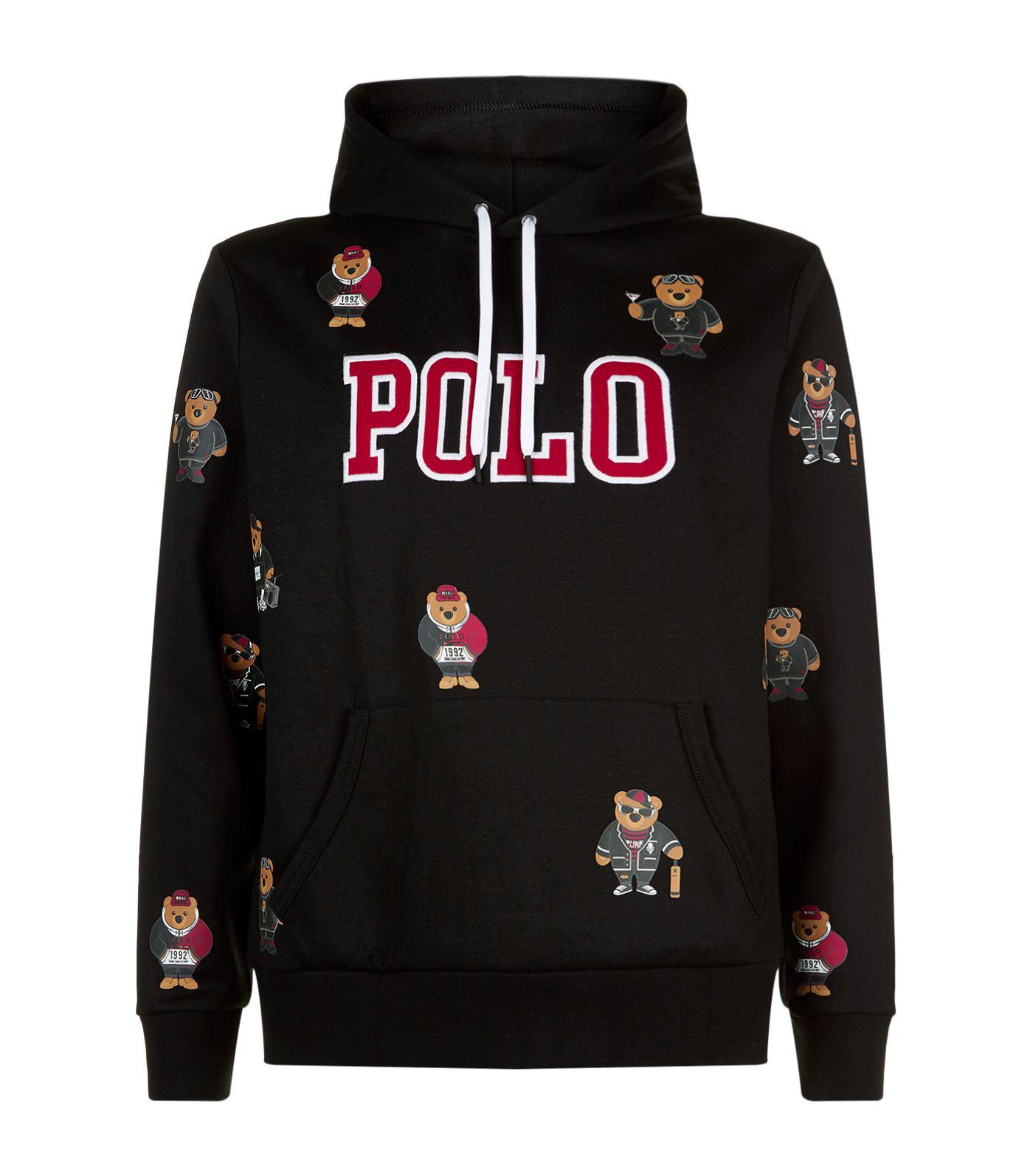  Ralph  Lauren  Cotton Polo  Bear Hoodie  in Black for Men  Lyst