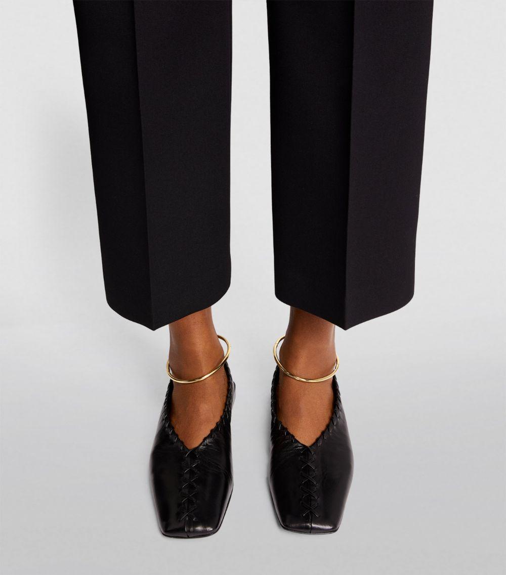 Jil Sander Leather Ring Ballet Flats in Black Lyst