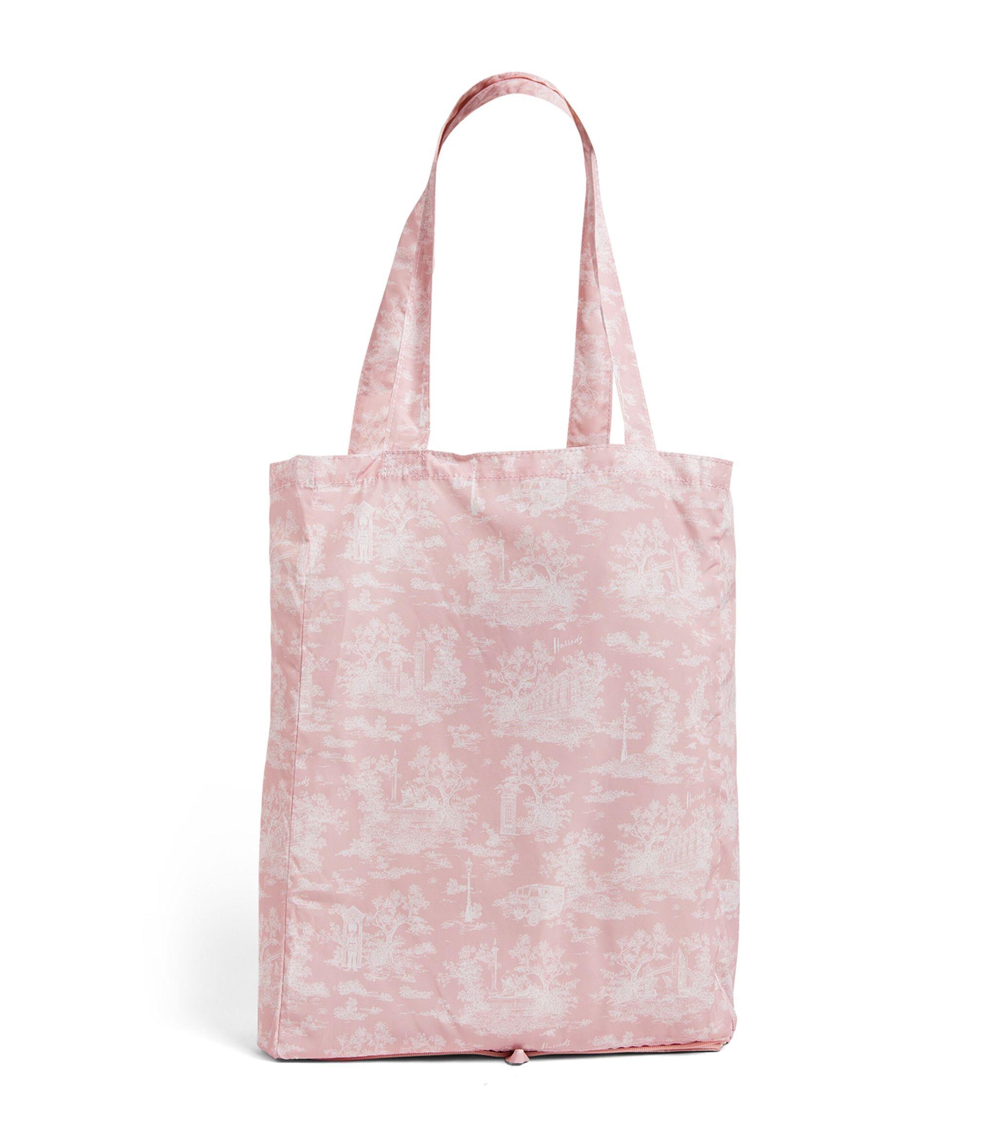 Womens Harrods pink Small Toile Shopper Bag