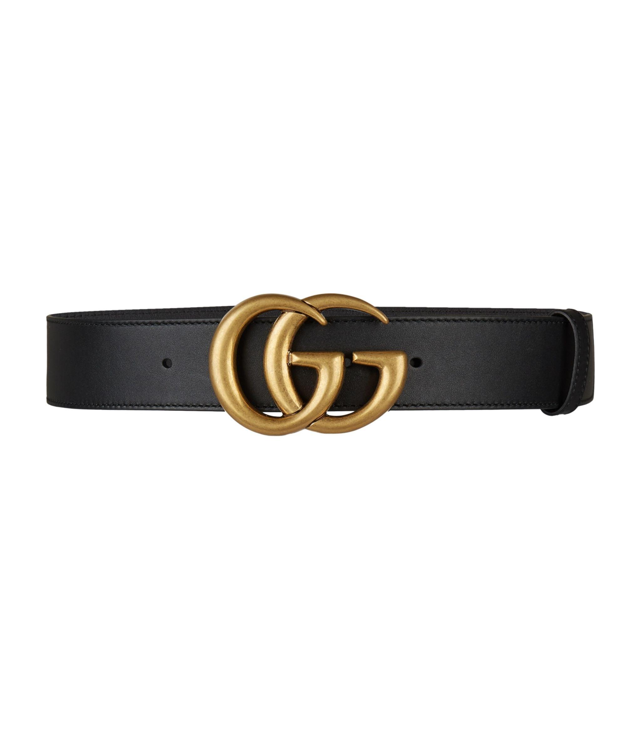  Gucci  Leather Marmont  Belt  in Black Save 15 Lyst
