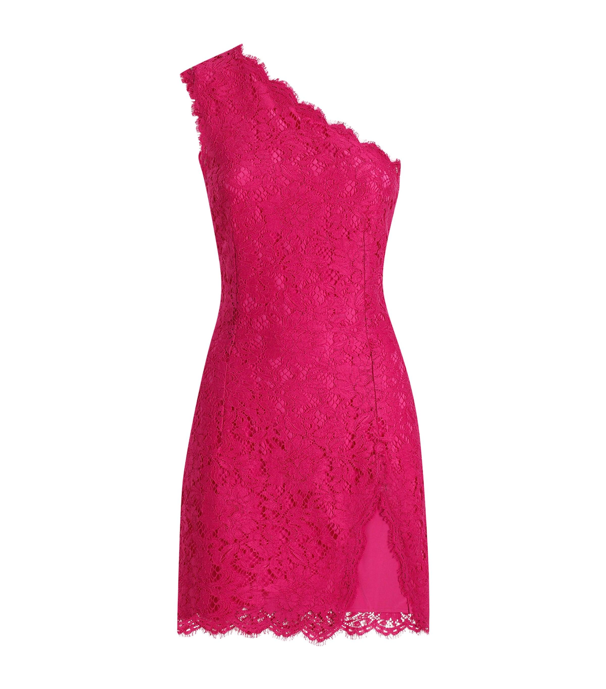 open lace back dress Dolce & Gabbana Carnation-Print One-Shoulder Dress main image 0