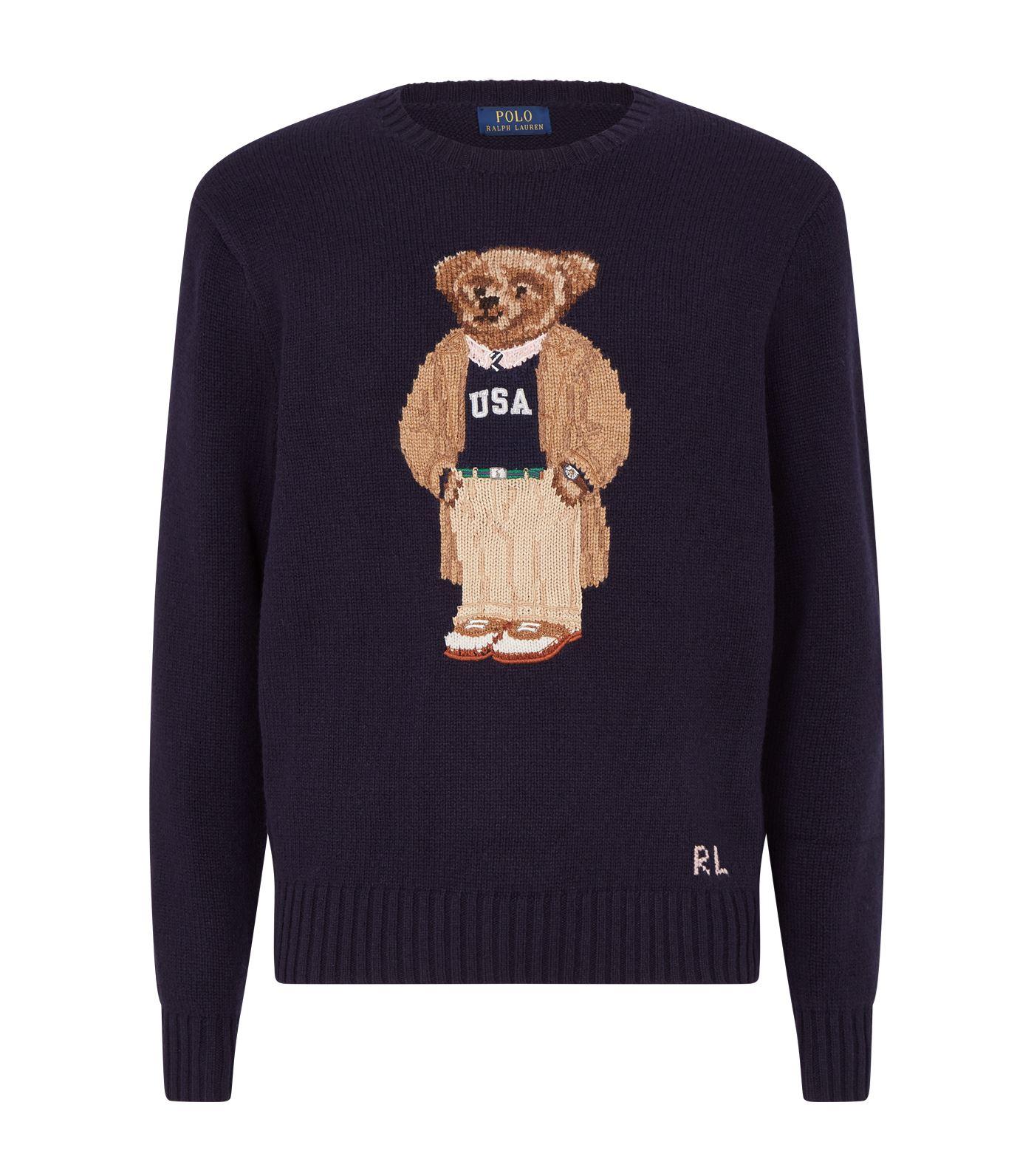 Polo Ralph Lauren Cashmere Wool Polo Bear Sweater in Navy (Blue) for ...