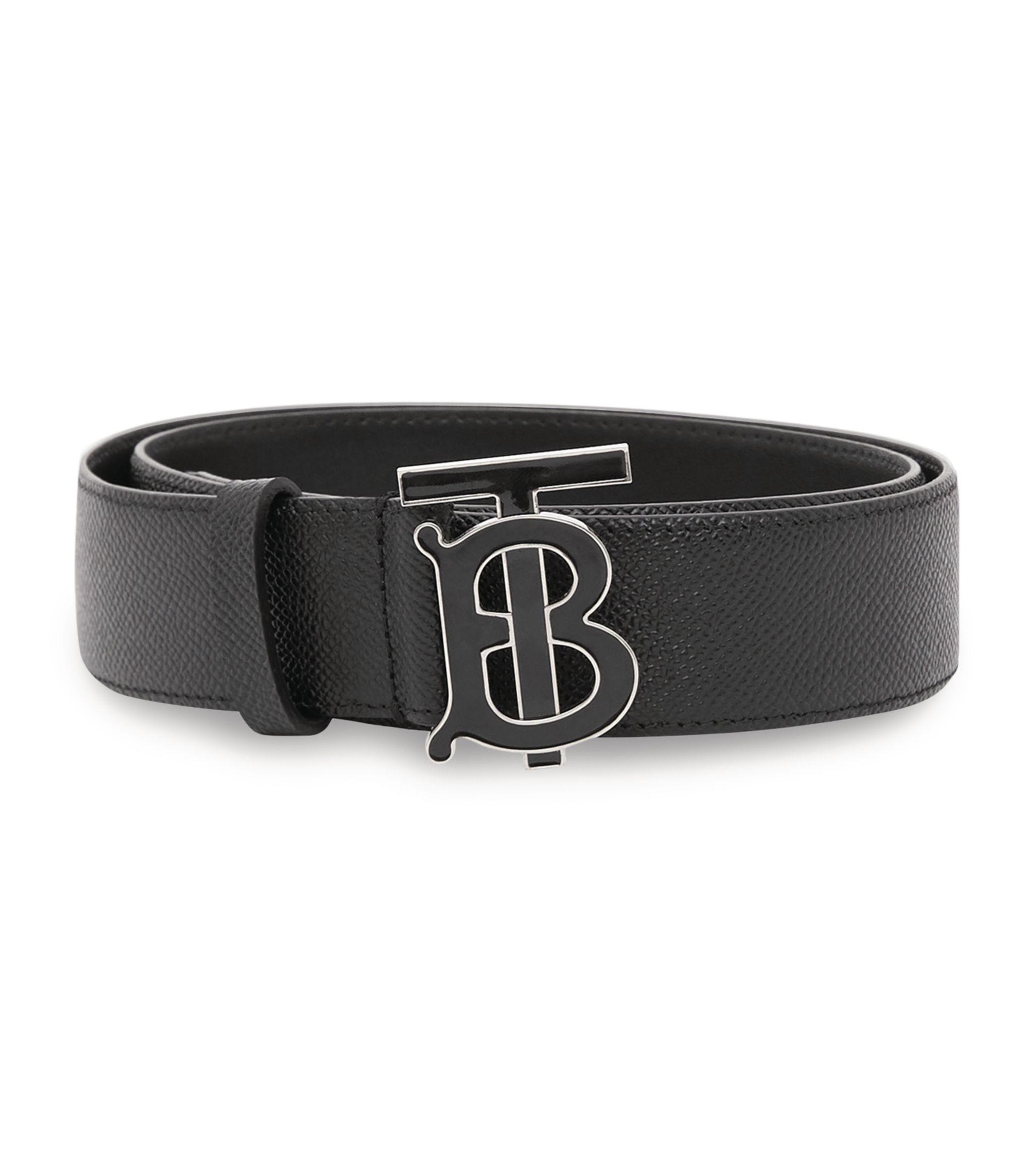 Burberry Monogram-motif Leather Belt in Black for Men - Save 15% - Lyst