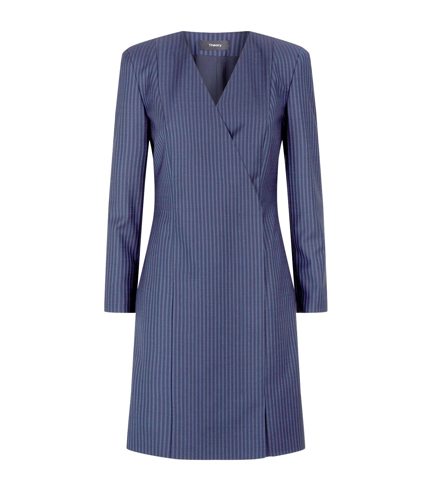 theory pinstripe blazer dress