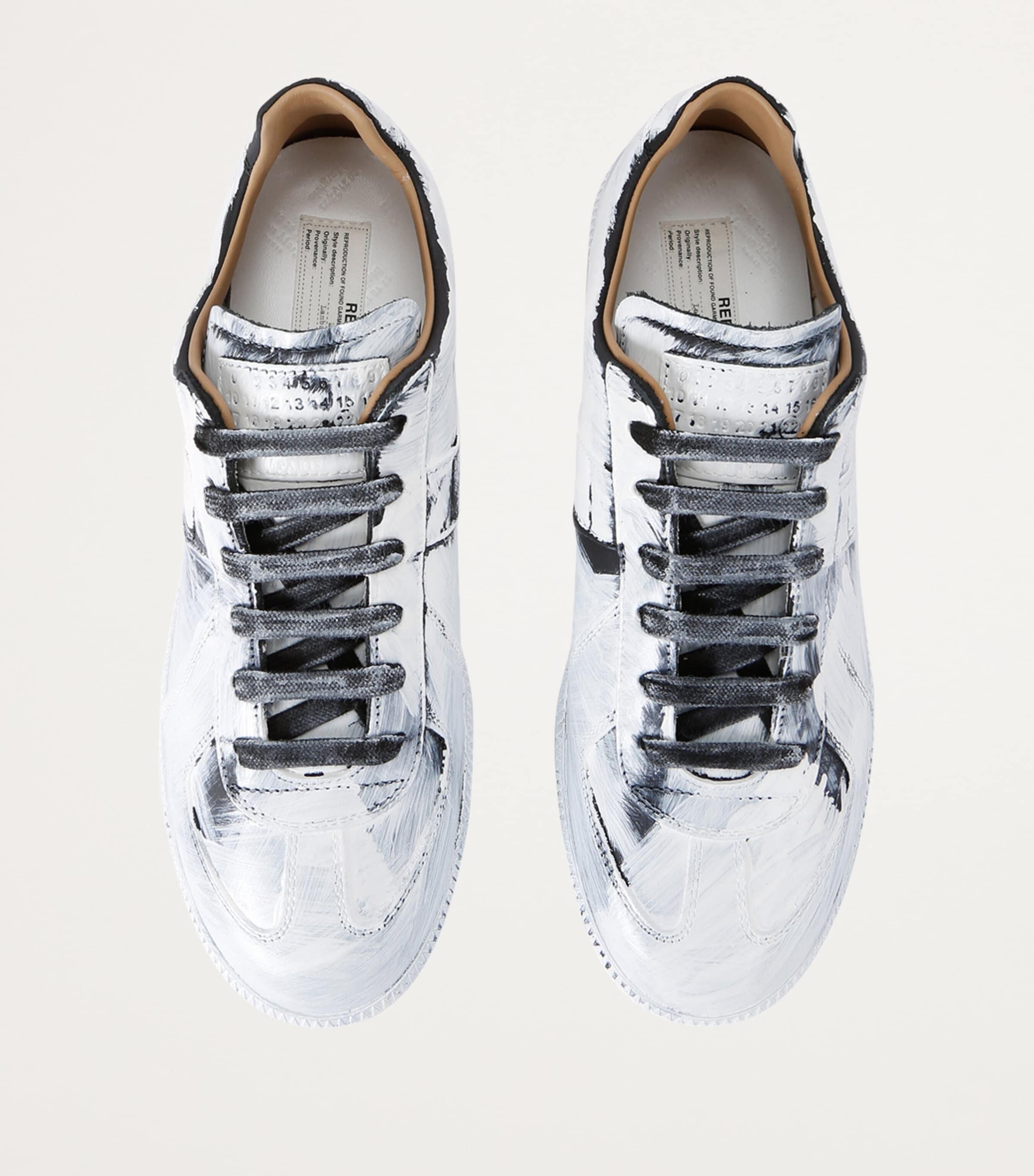 Maison Margiela Full Paint Replica Sneakers in White for Men Lyst