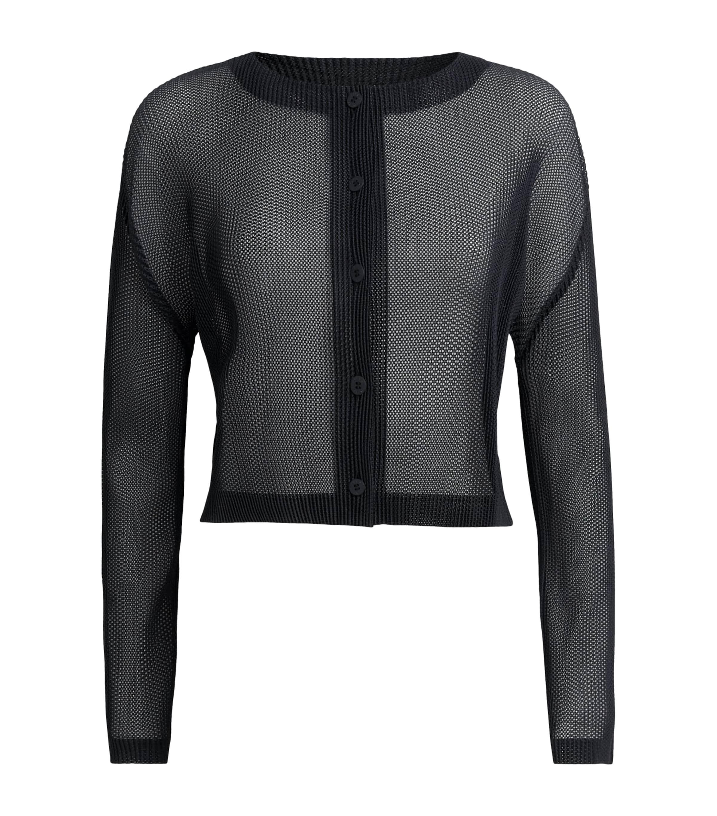 Pleats Please Issey Miyake Tatami Cardigan in Black | Lyst Canada