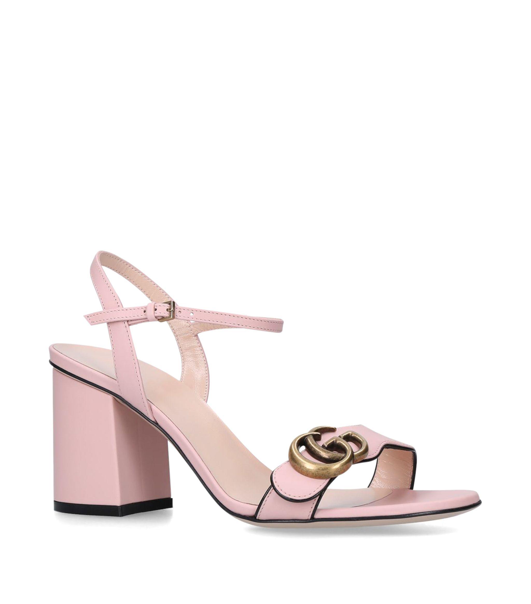 Gucci GG Leather Platform Sandal in Pink | Lyst