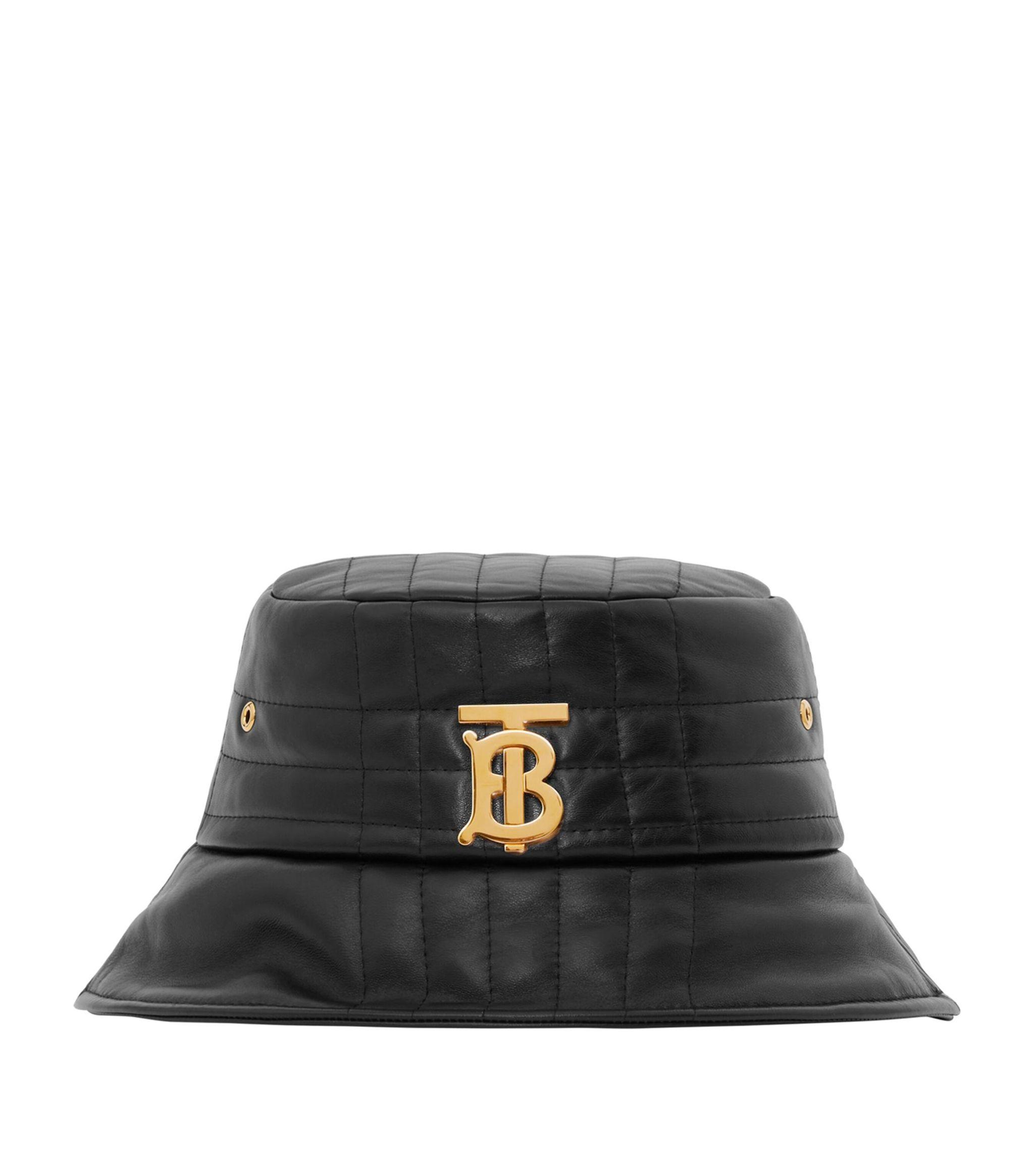 Burberry Leather Quilted Monogram Bucket Hat in Black Lyst UK