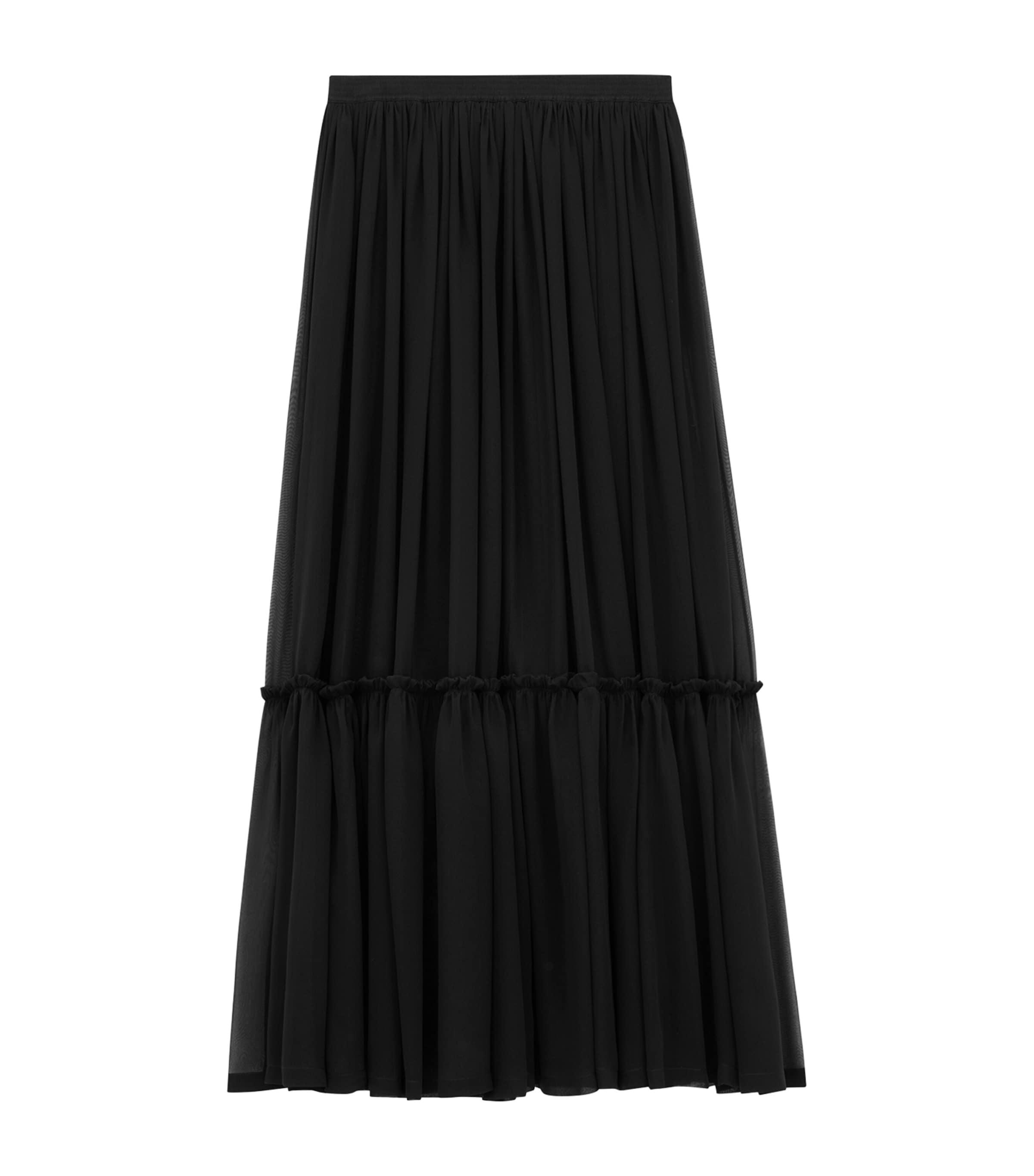Saint Laurent Silk Maxi Skirt in Black Lyst UK