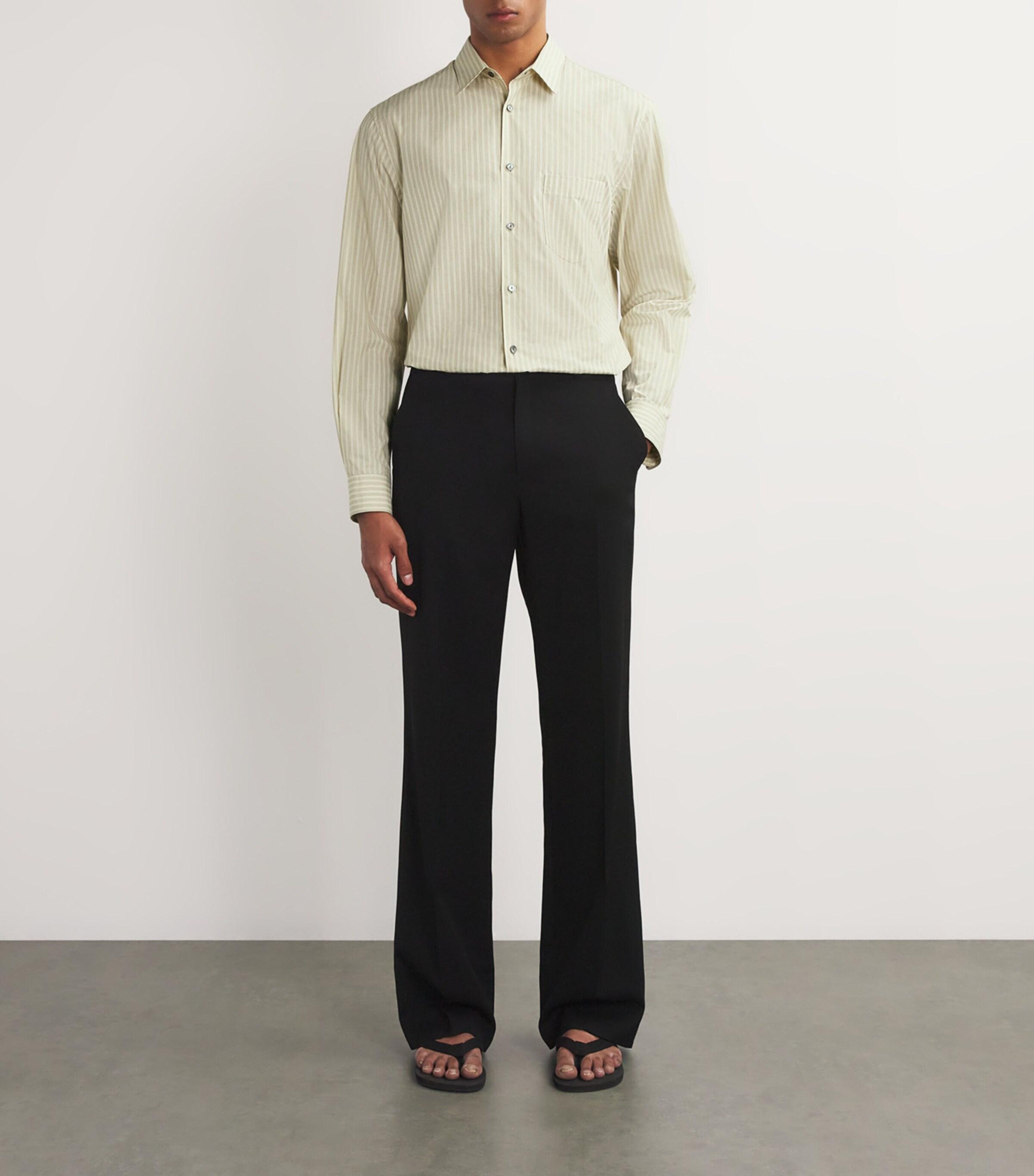 The Row Ashford Organic Cotton Striped Shirt in White for