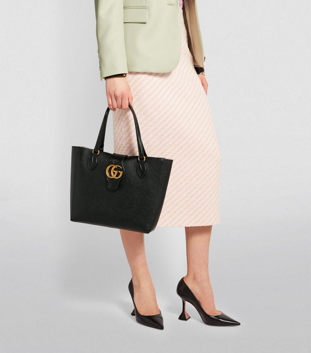 Gucci Leather Dahlia Tote Bag in Black