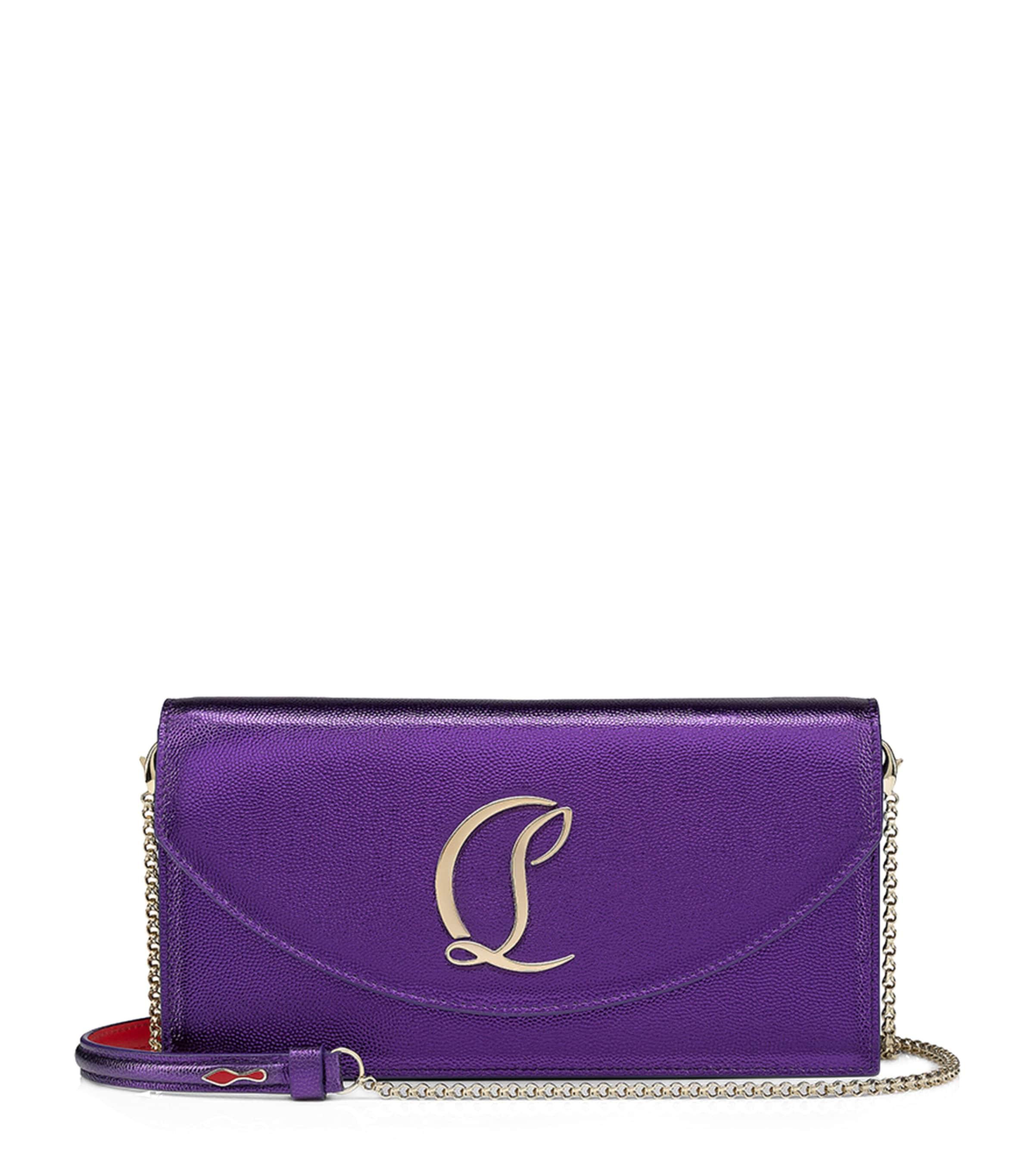 Christian Louboutin Loubi54 Metallic-Leather Clutch Bag in