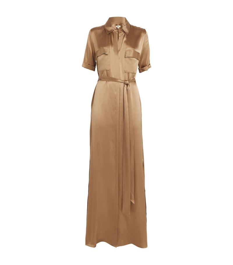 L'Agence Silk Klement Shirt Dress in Natural