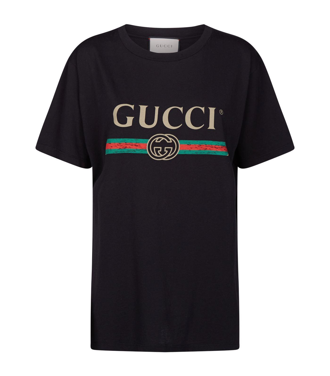 Gucci Oversized Logo Tshirt in Black Lyst
