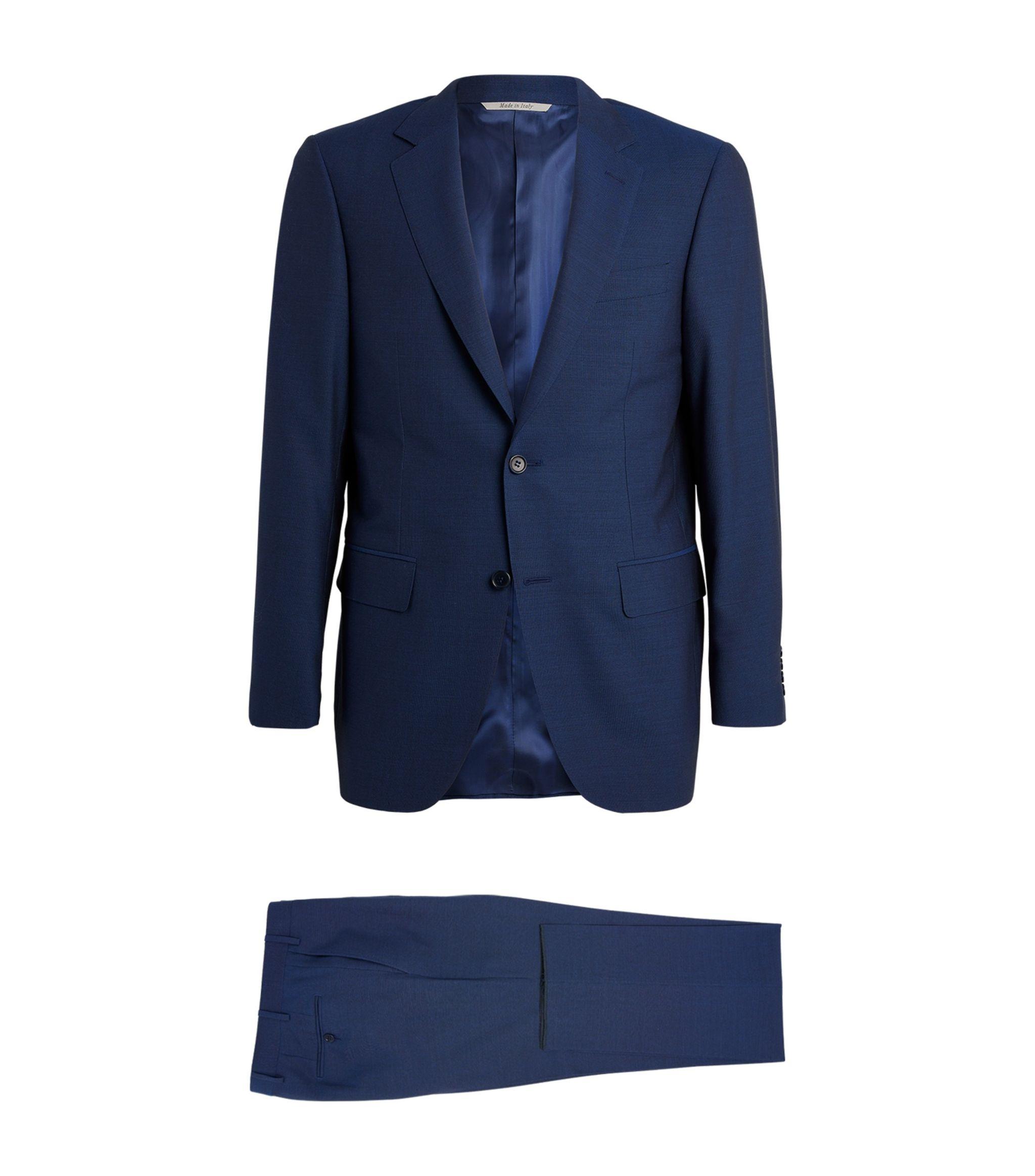 Canali Wool Tailored Suit in Blue for Men Lyst