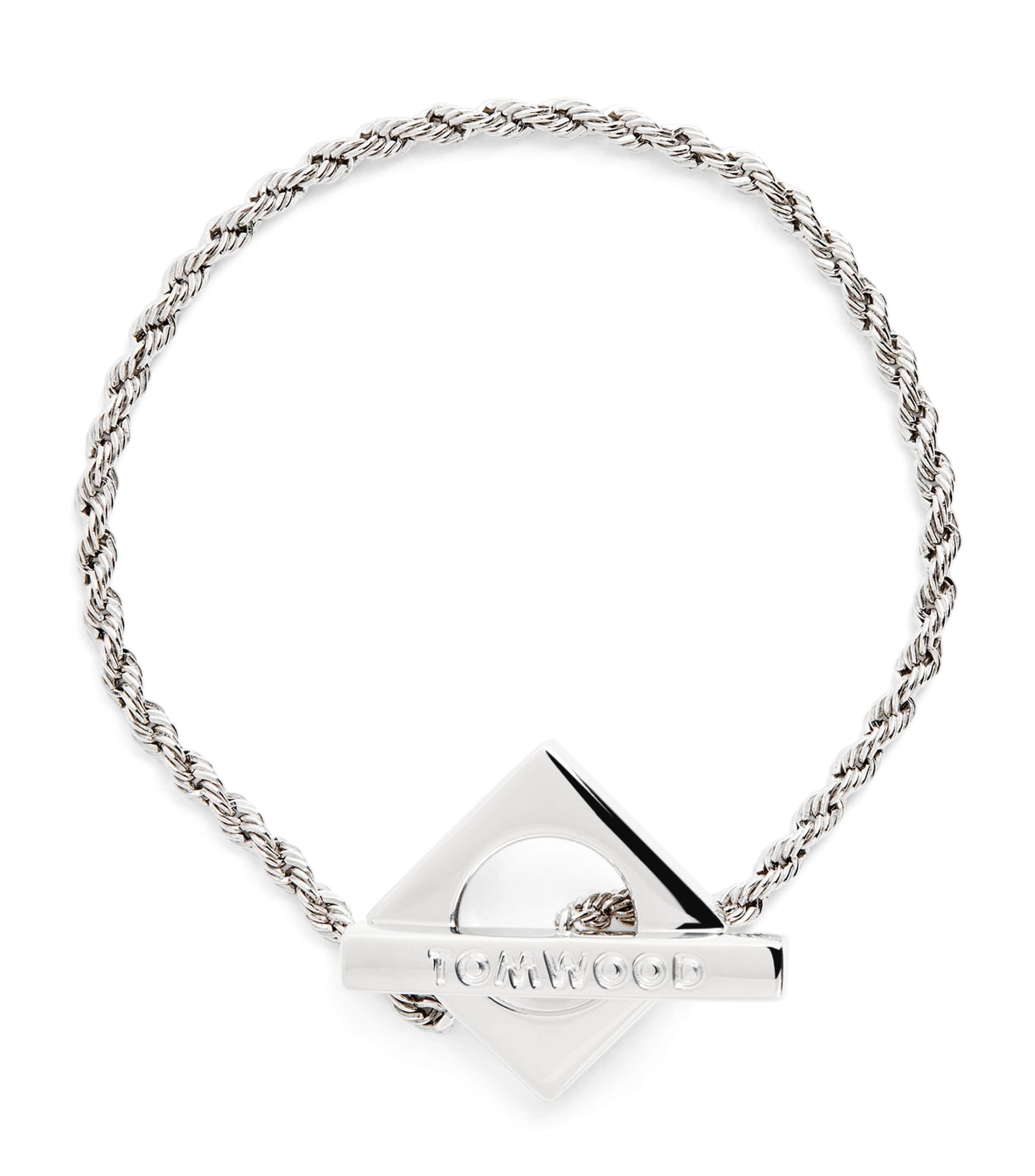 Tom Wood Sterling Square Rope Bracelet in White for Men | Lyst