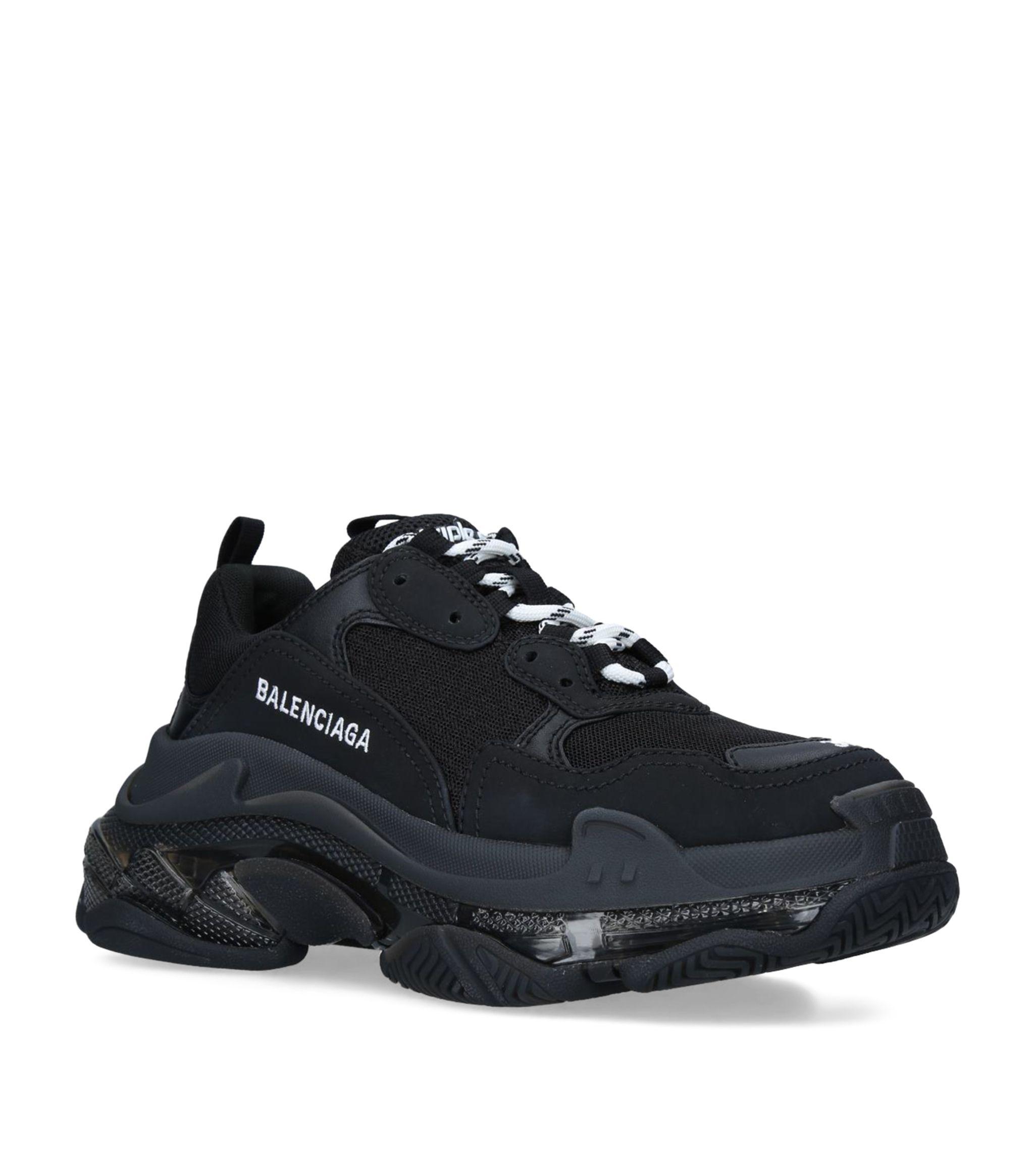 balenciaga triple s black clear sole mens
