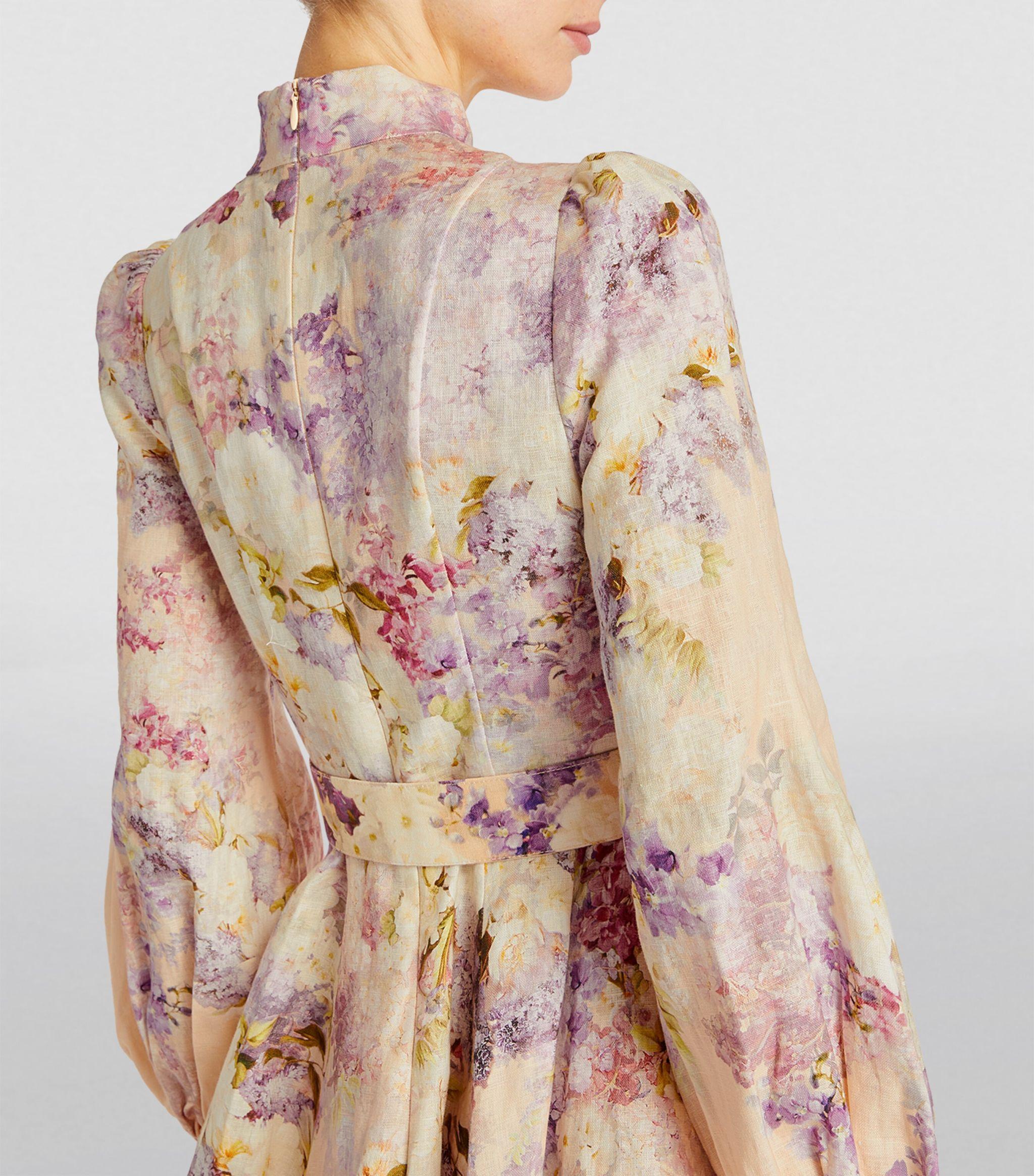 Zimmermann Lyrical Buttoned Mini Dress in Natural | Lyst Zimmermann Lyrical Buttoned Mini Dress in Natural | Lyst